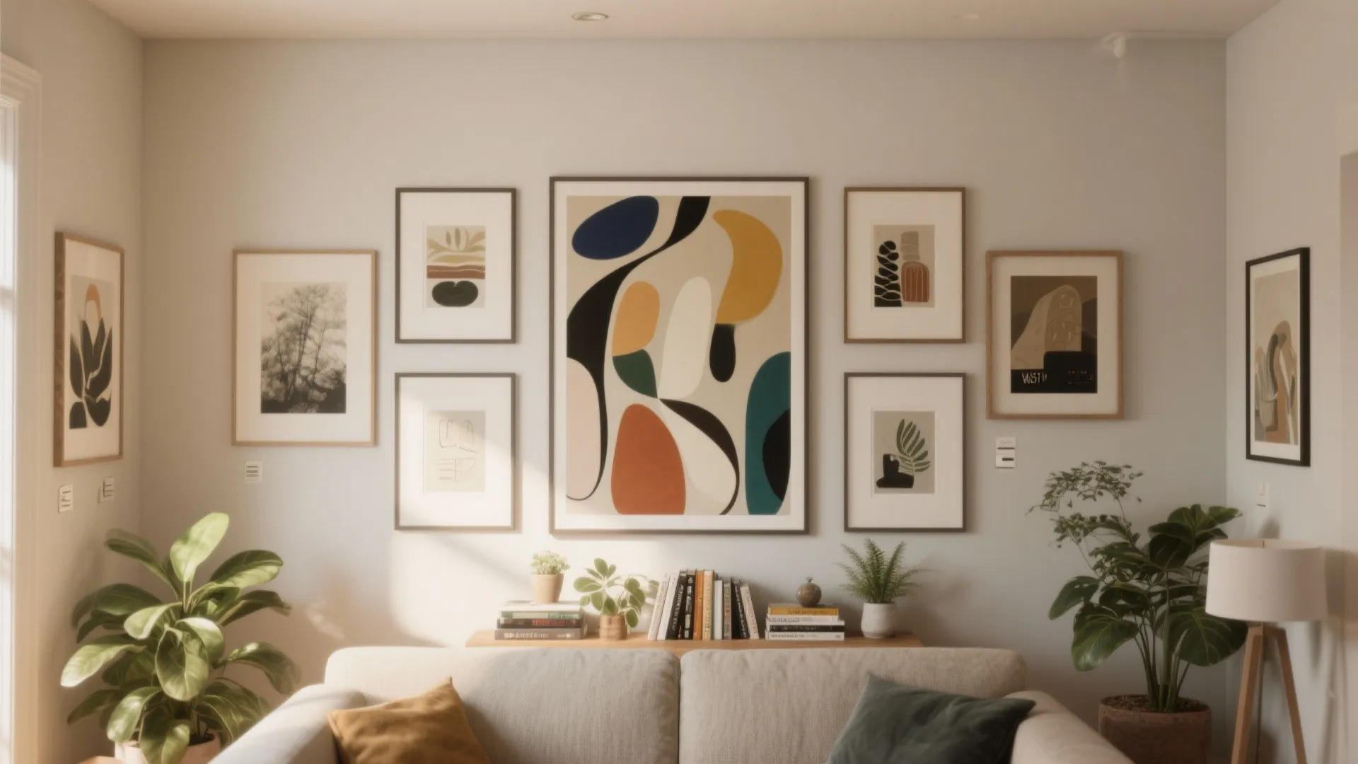 4. Build a gallery composition around one bold piece