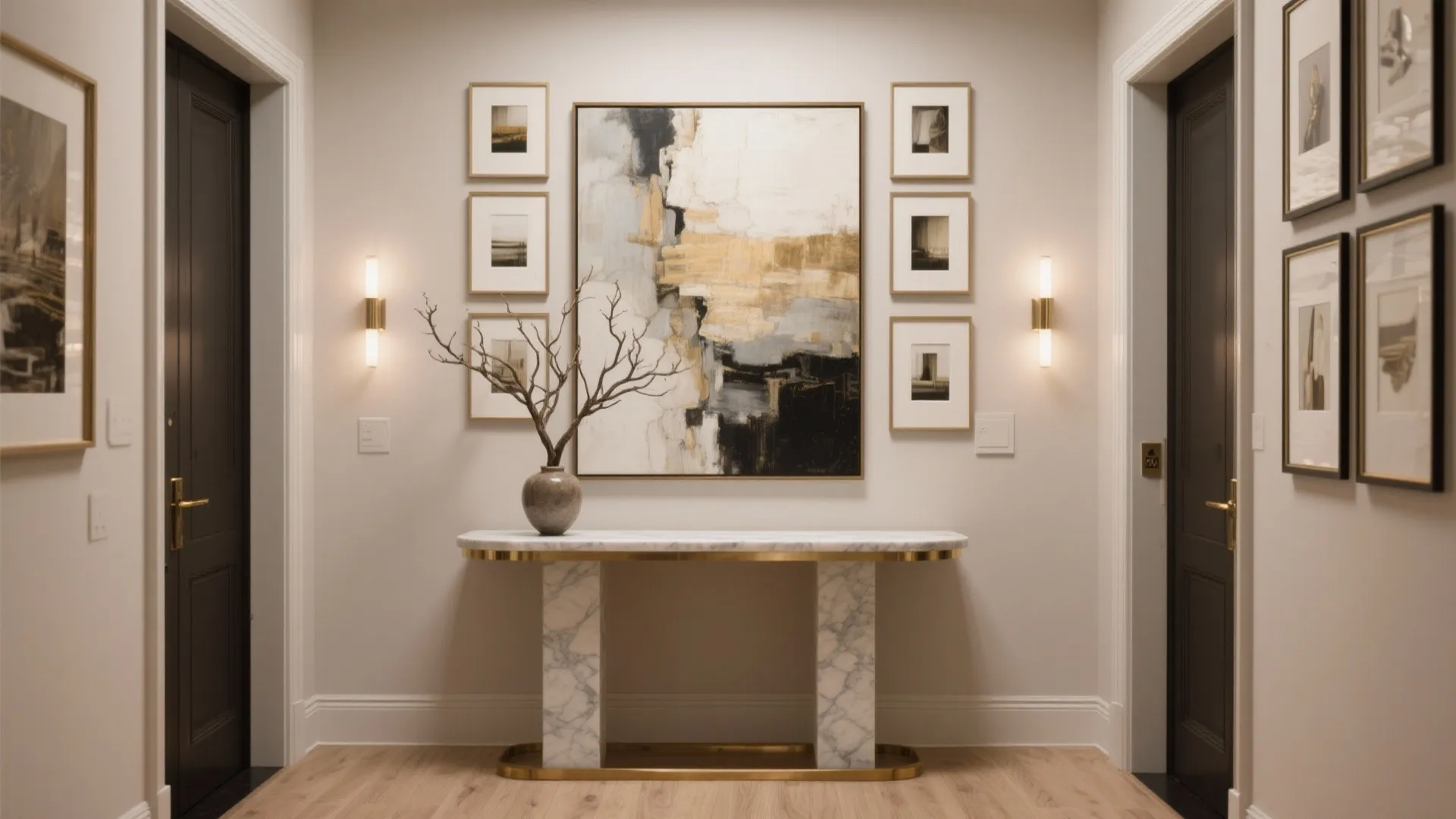 Curated art and console compositions