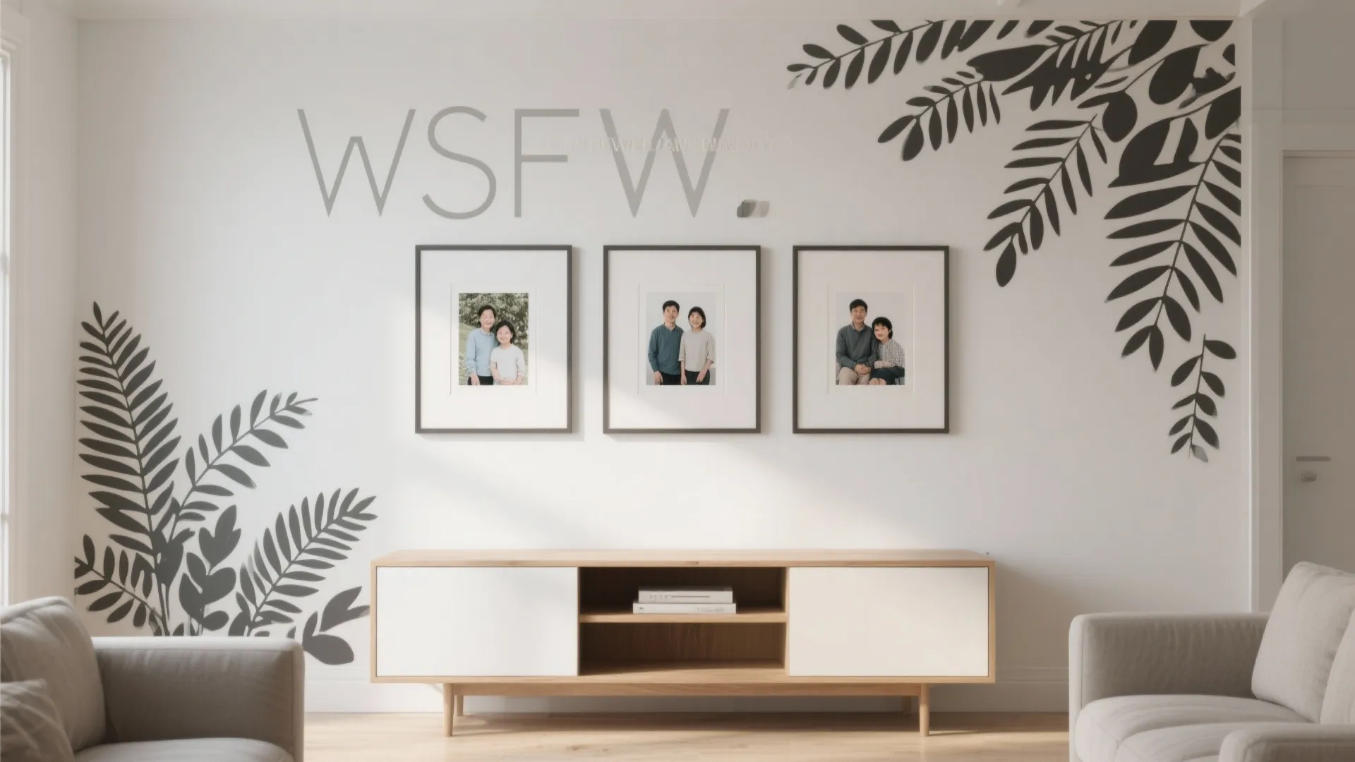 Layered Gallery Wall with Decals and Frames