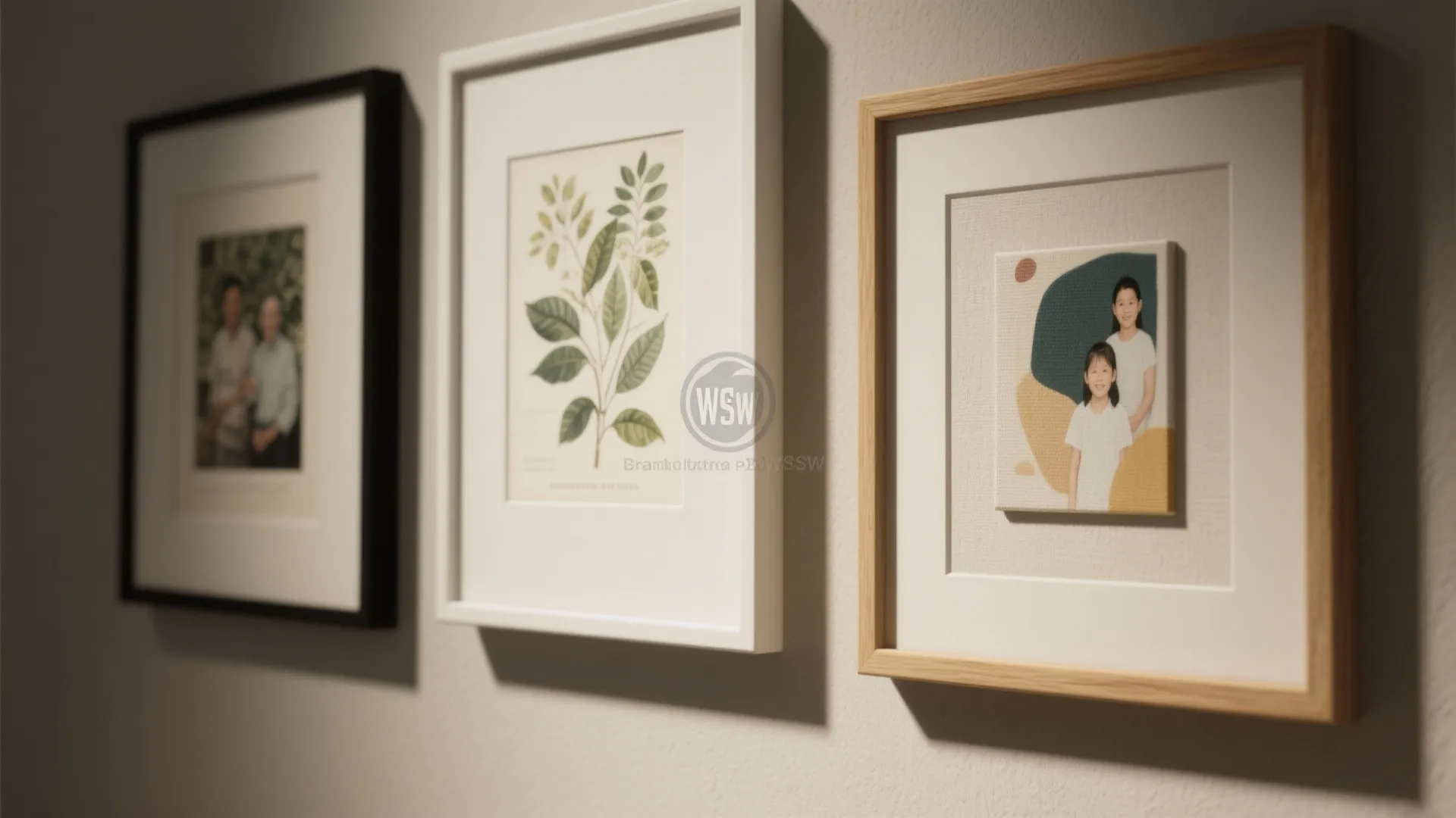 1. Gallery-style grid with mixed frames