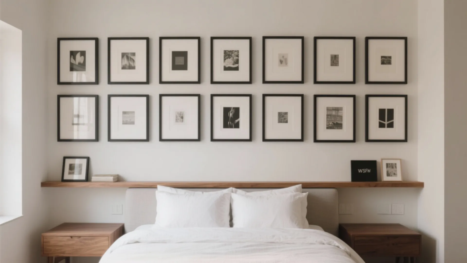 Idea 3: Art-first wall with an oversized gallery grid