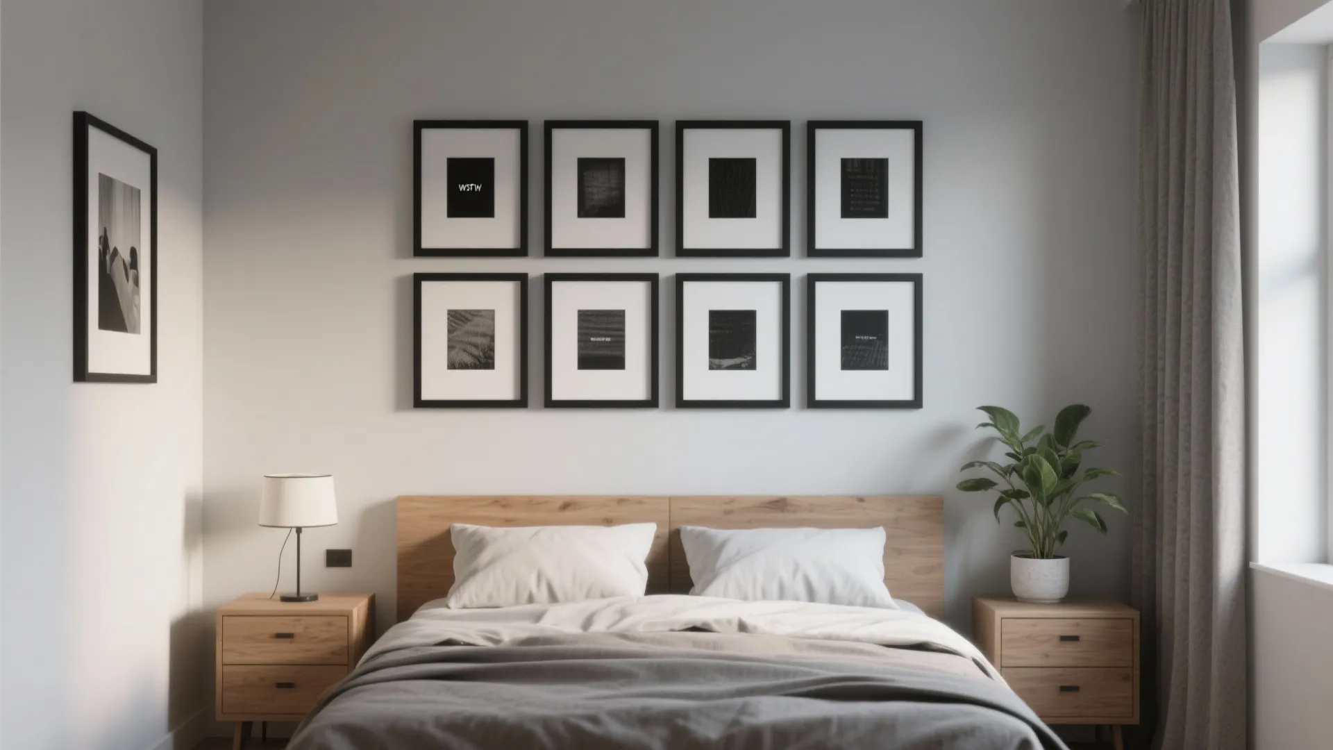 Idea 1: Curated gallery wall with a grid anchor