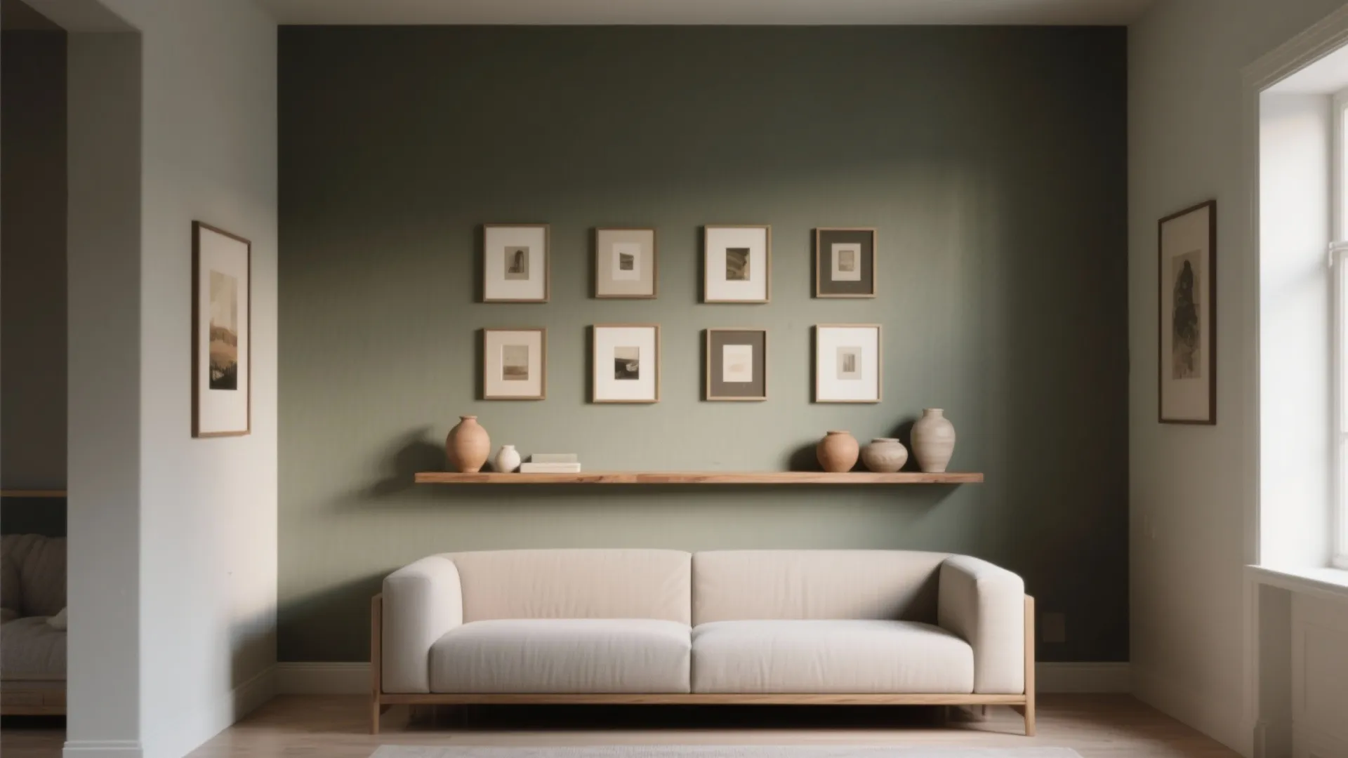 5. Gallery Grid over a Painted Backdrop