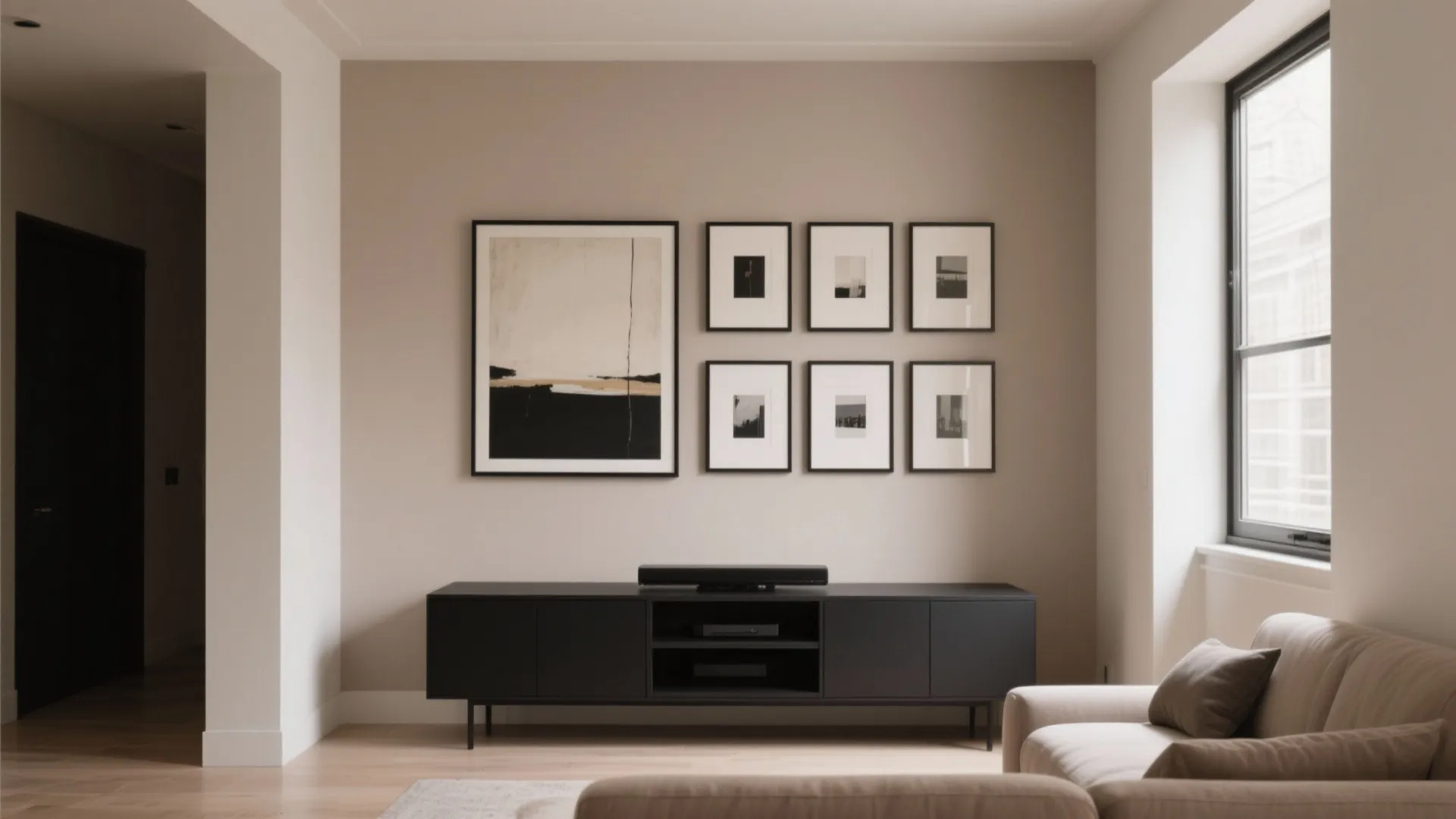 4) Oversized Art or a Tight Gallery Grid