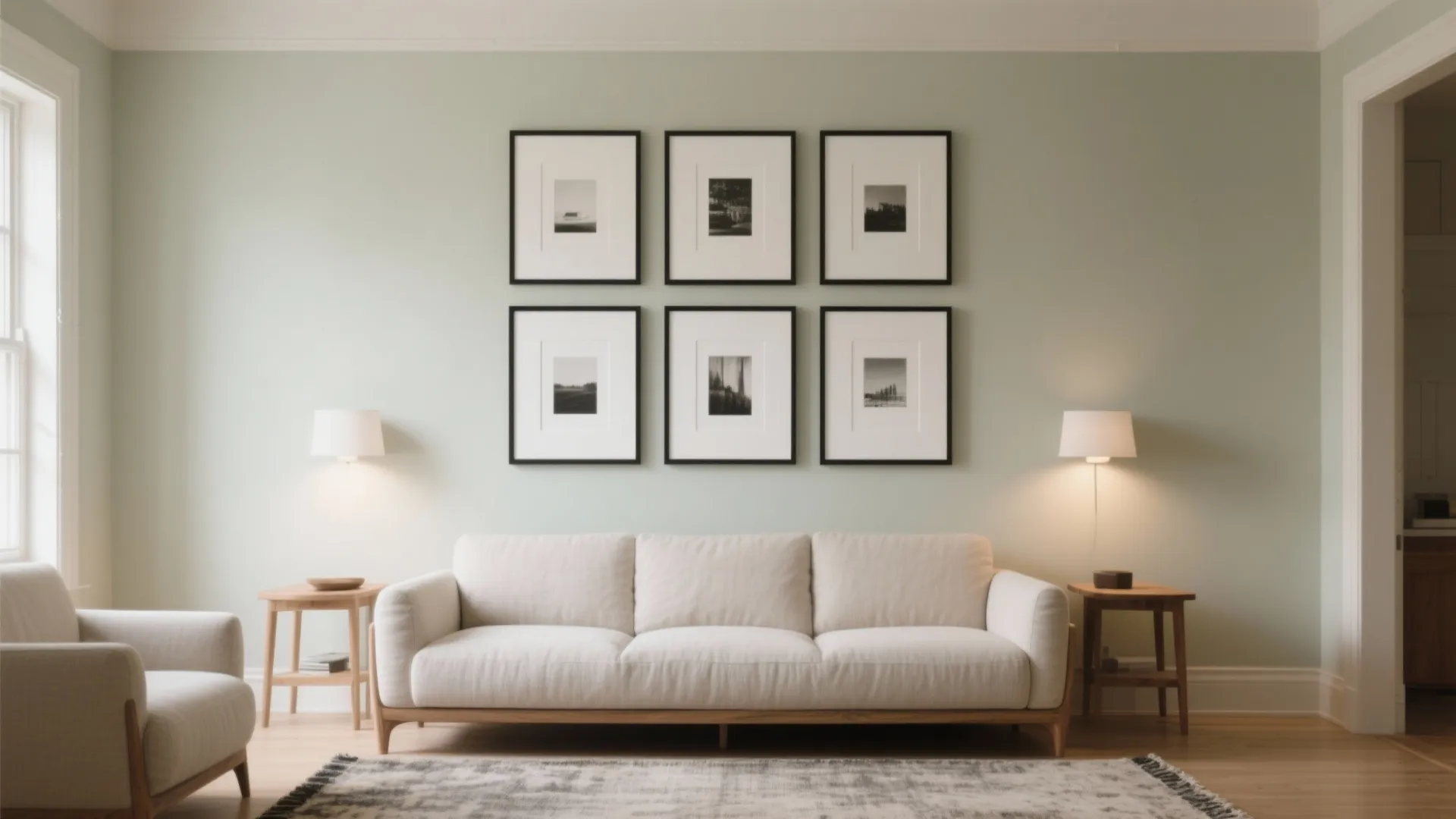 Gridded Gallery Wall with Large Frames