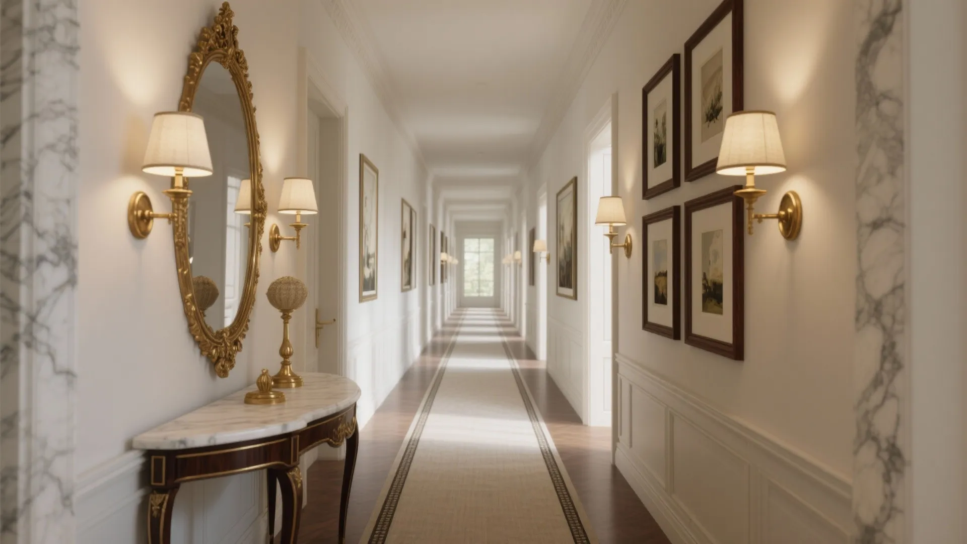 Gallery-Style Hallway and a Grand Entry Flow