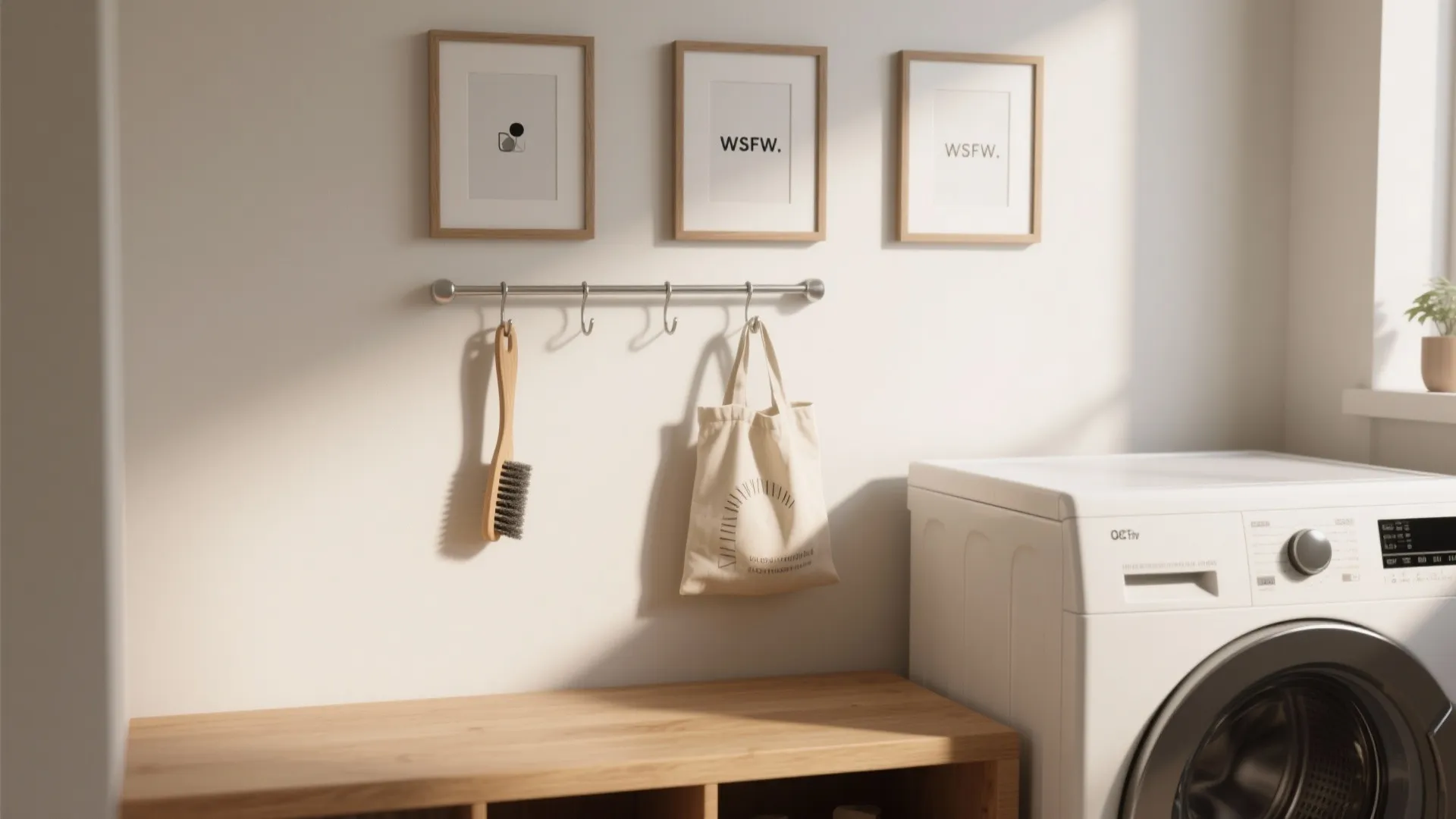 2. Small Gallery Wall with Practical Hooks