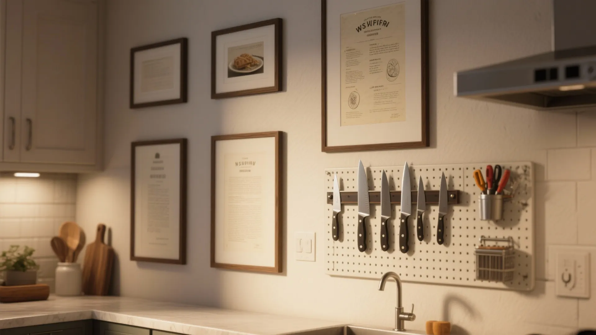 4. Gallery wall with functional pieces