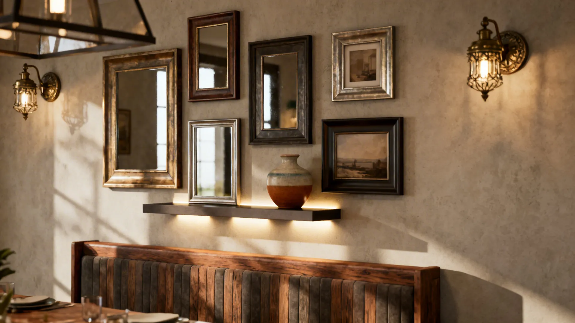 5. Gallery-Led Accent Wall with Led Lighting