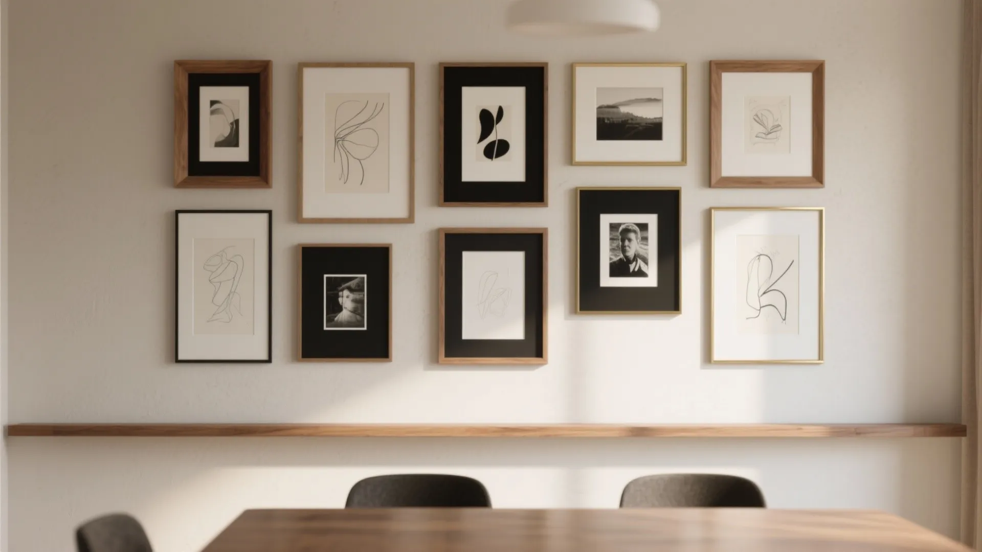Gallery Wall with Ledges & Layered Frames