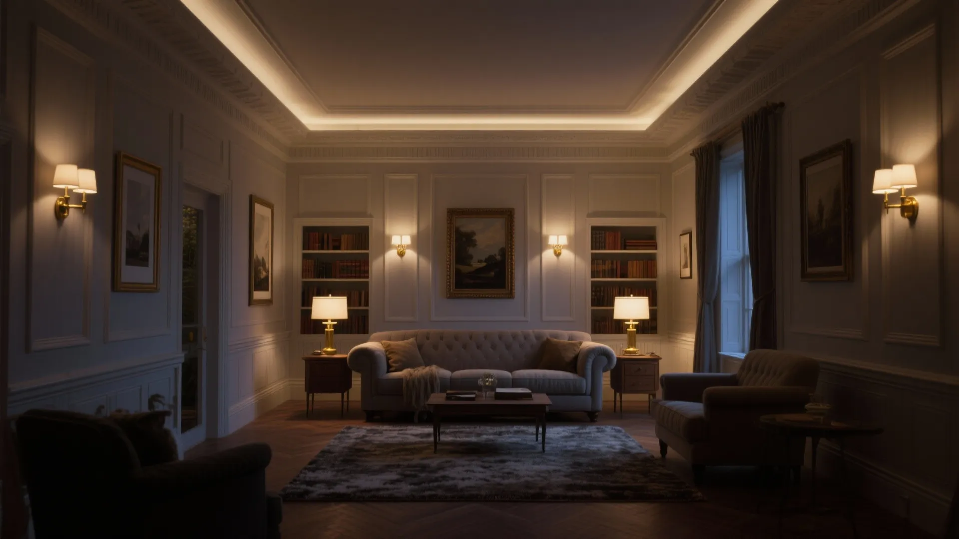 Layered Lighting and Curated Art (The “Gallery at Home” Effect)