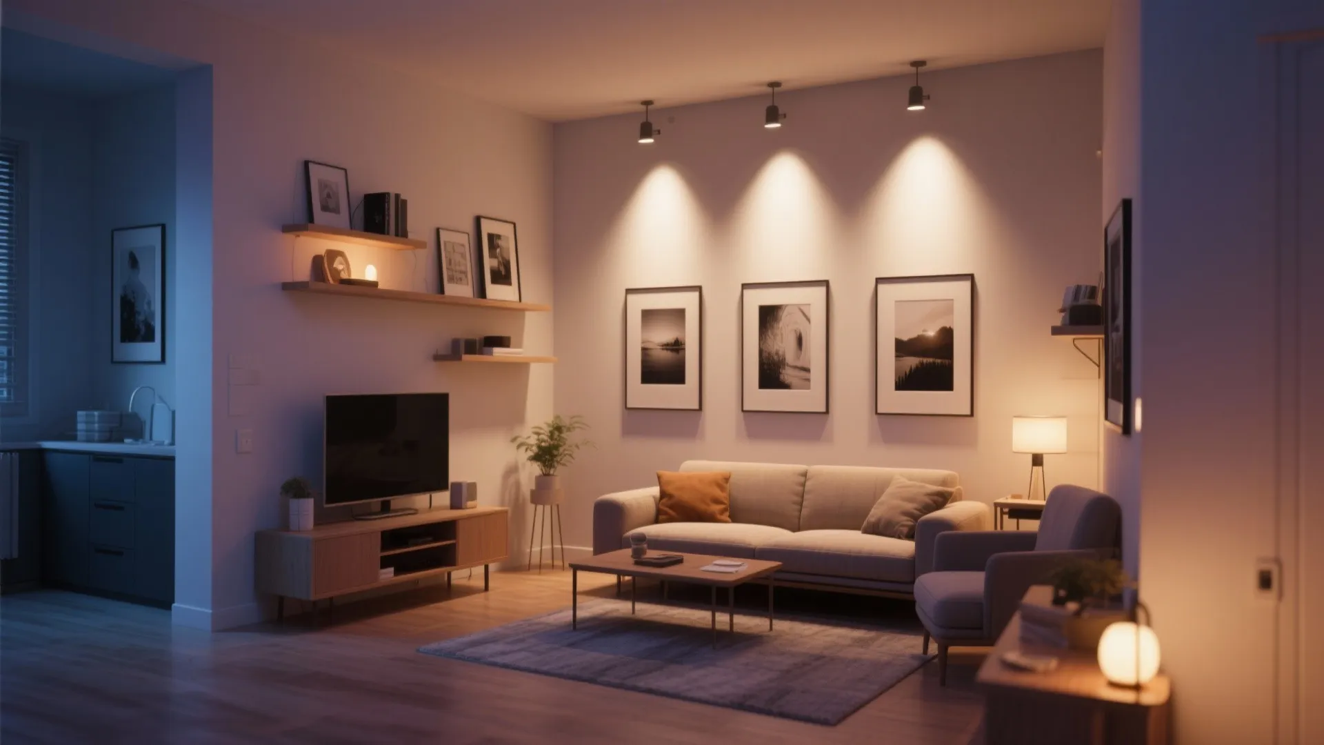 3. Gallery-style living room