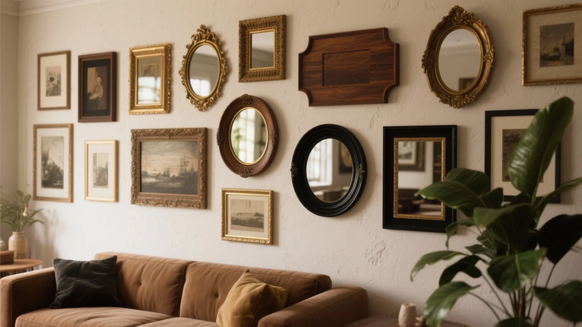 Mirror Gallery Wall with Mixed Frames