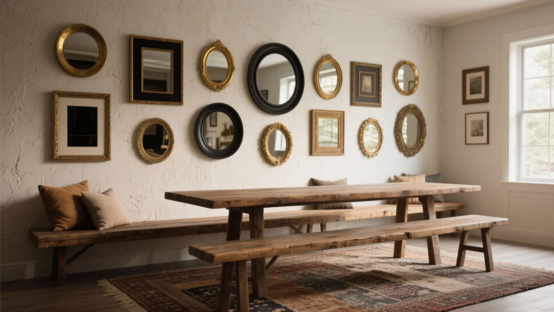 Gallery Wall of Mixed Mirrors