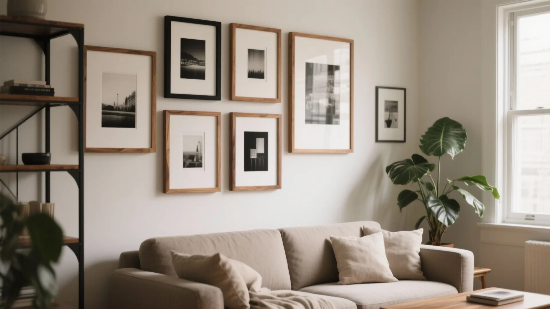 Curated Gallery Wall with Mixed Frames
