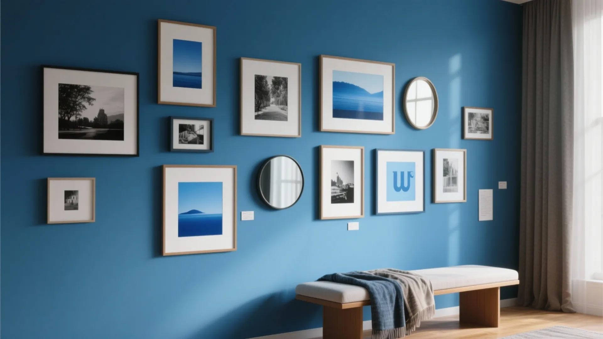 2. Gallery Wall with Mixed Frames