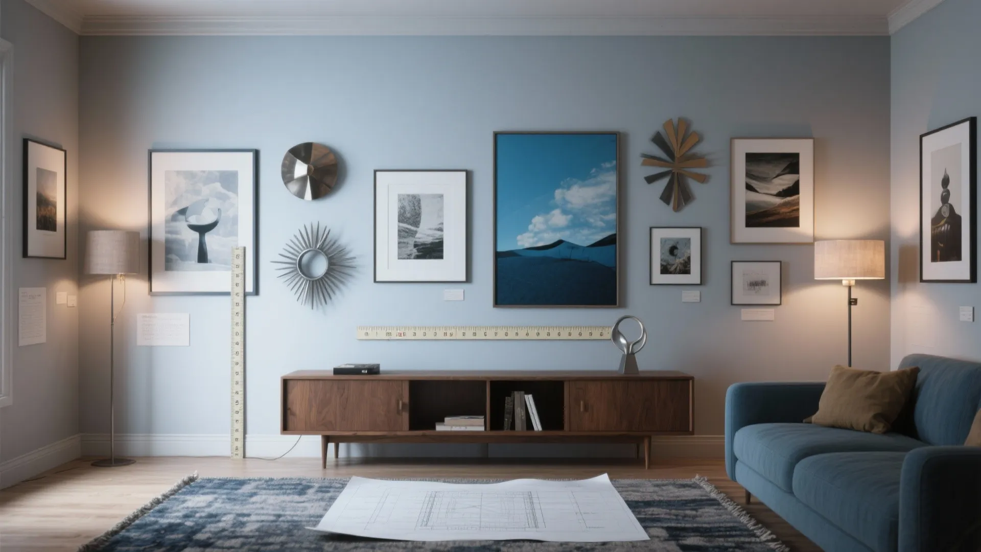 2. Gallery Wall with Mixed Textures