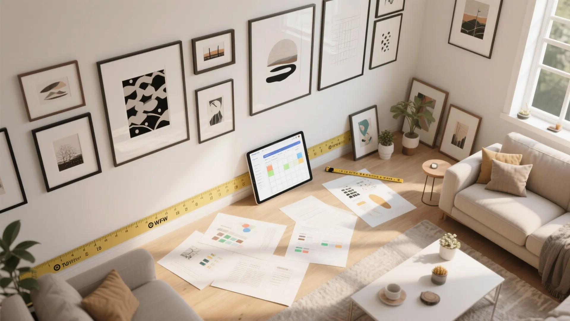 5. Peel-and-stick art gallery for flexible styling