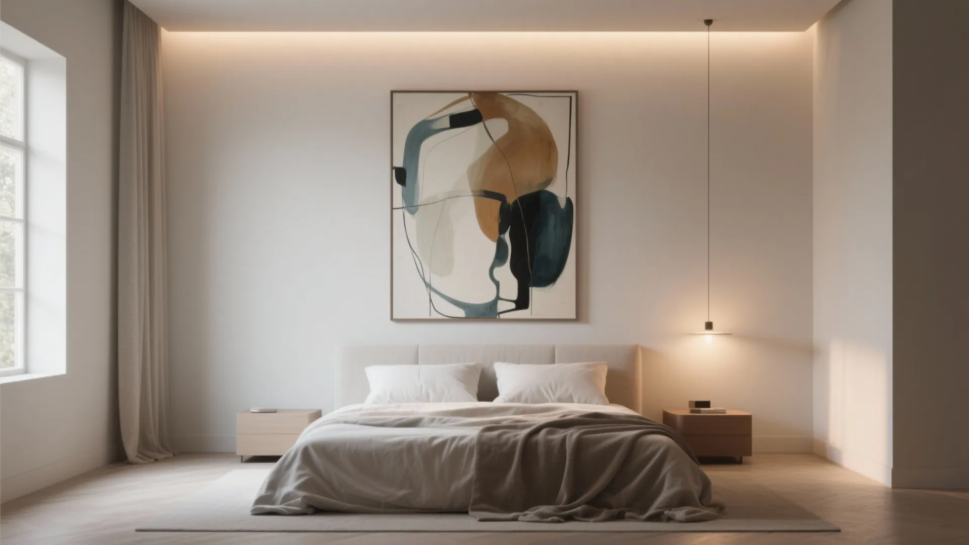 5. Gallery-style placement with plenty of negative space