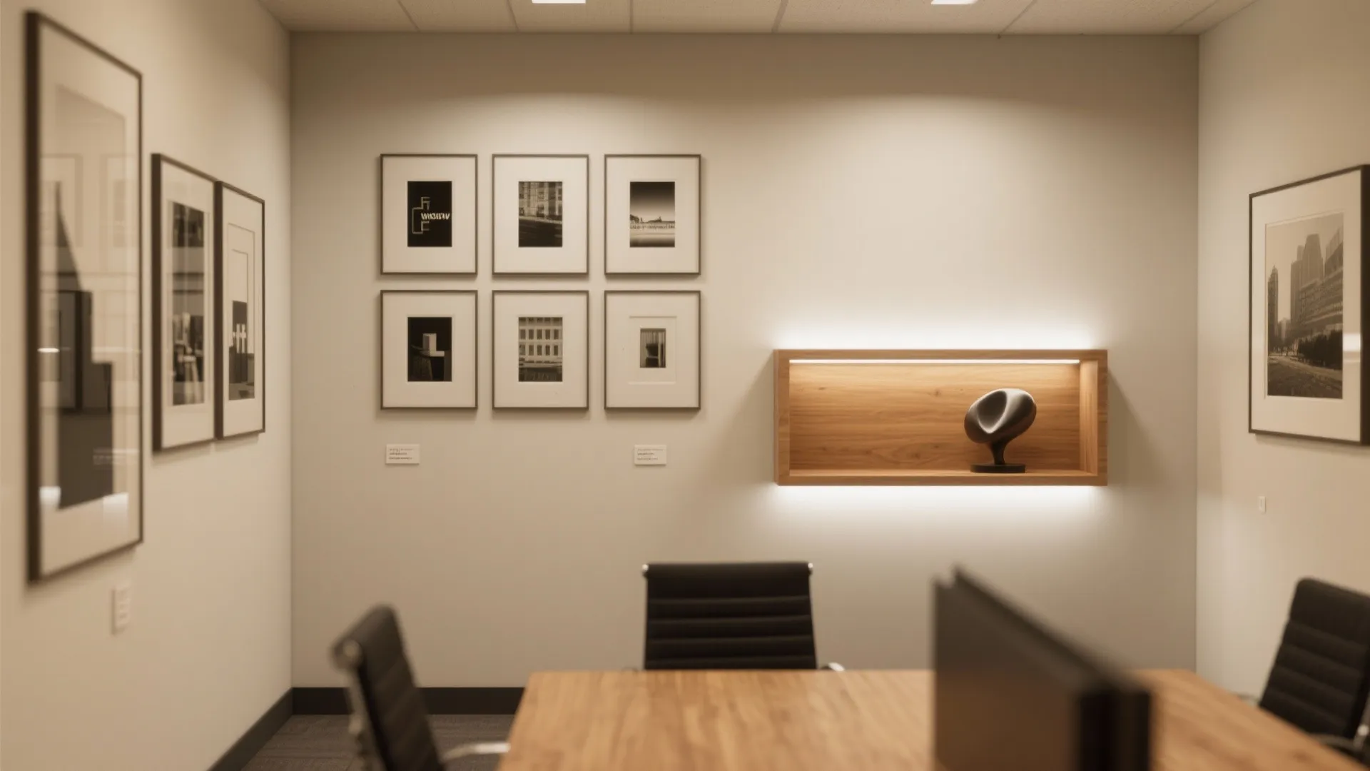Art-Led Gallery Wall with Smart Lighting and Niches