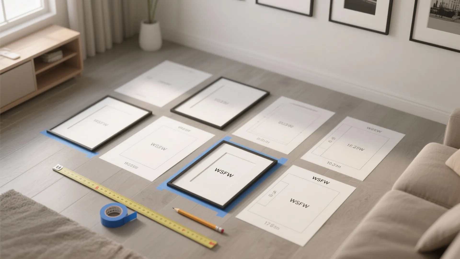 1) Minimal gallery wall with breathing room