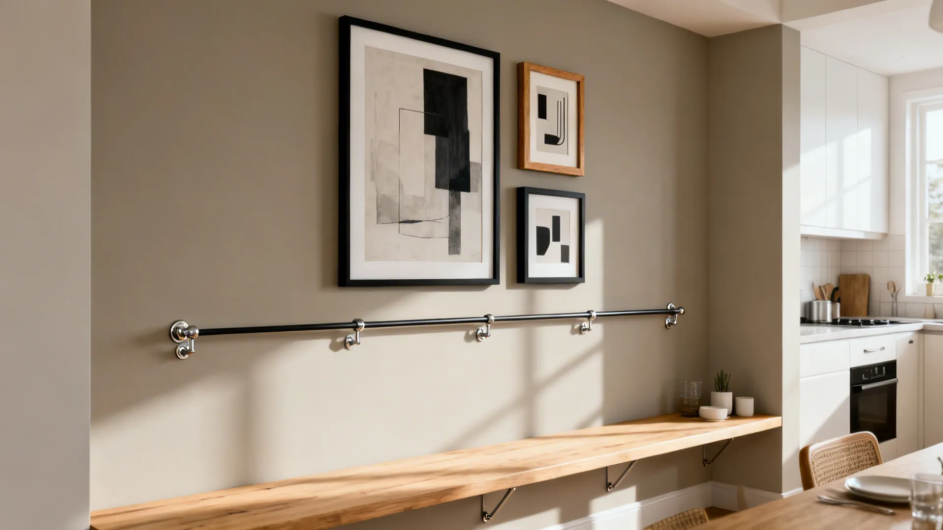 Art-Led Feature Wall with Gallery Rails