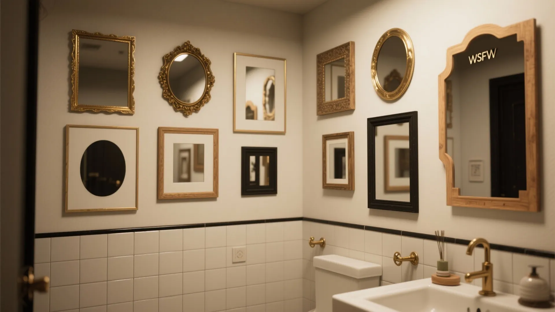 3. Gallery of Small Mirrors to Add Depth