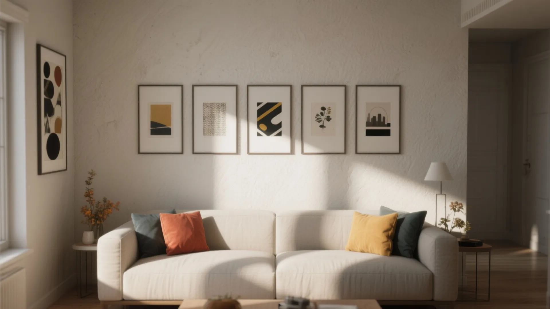 3. Gallery Strip Above the Sofa