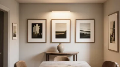 Serene Dining Area with Artful Wall Gallery