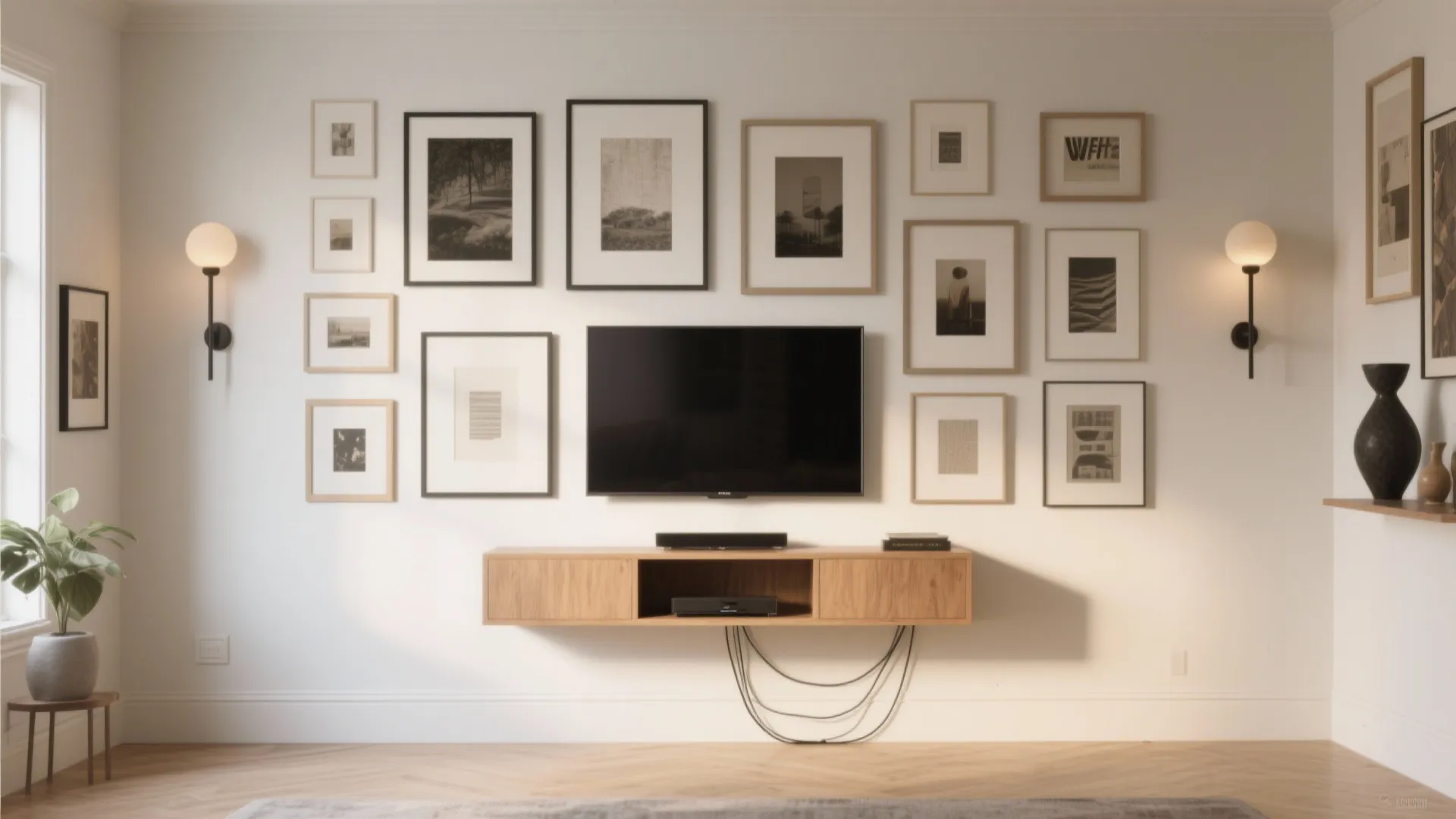 Gallery Wall That Blends the TV