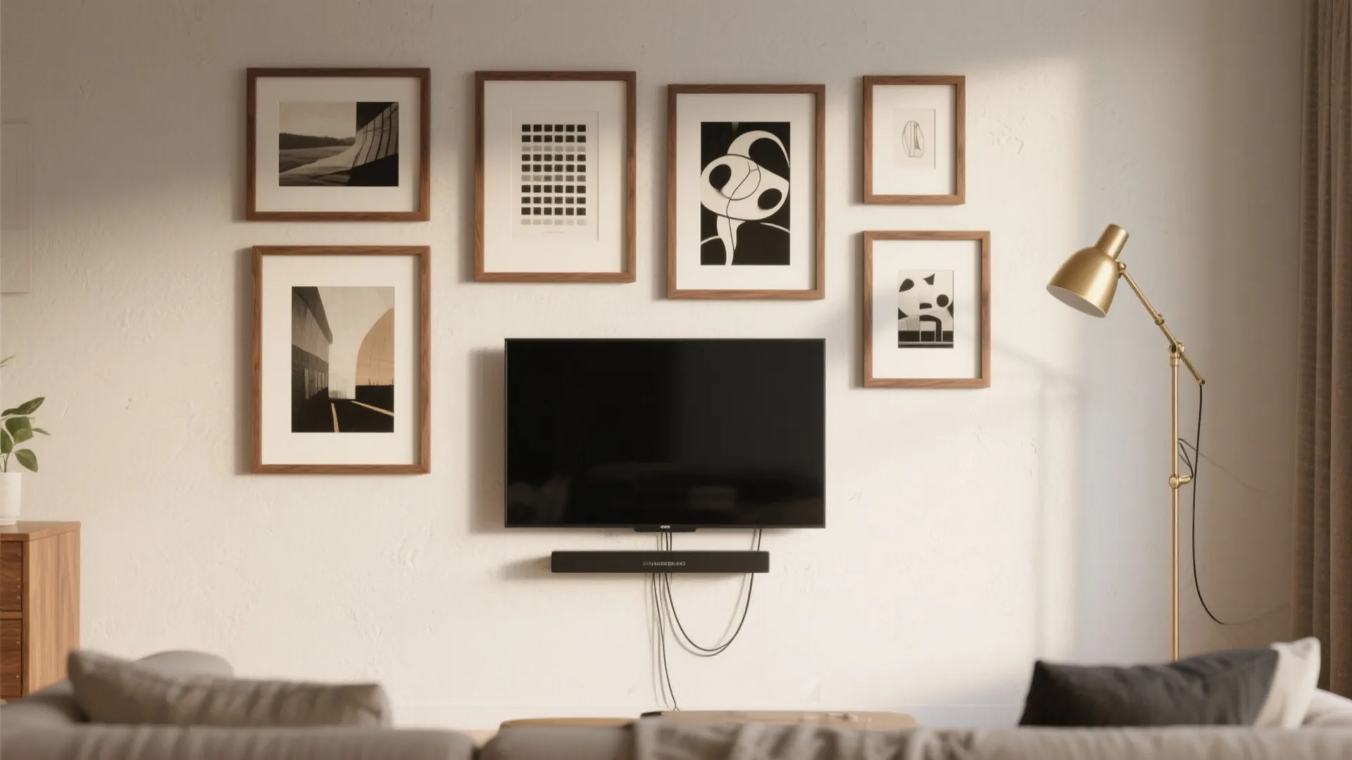 Wall-Mounted TV as Part of a Gallery Wall