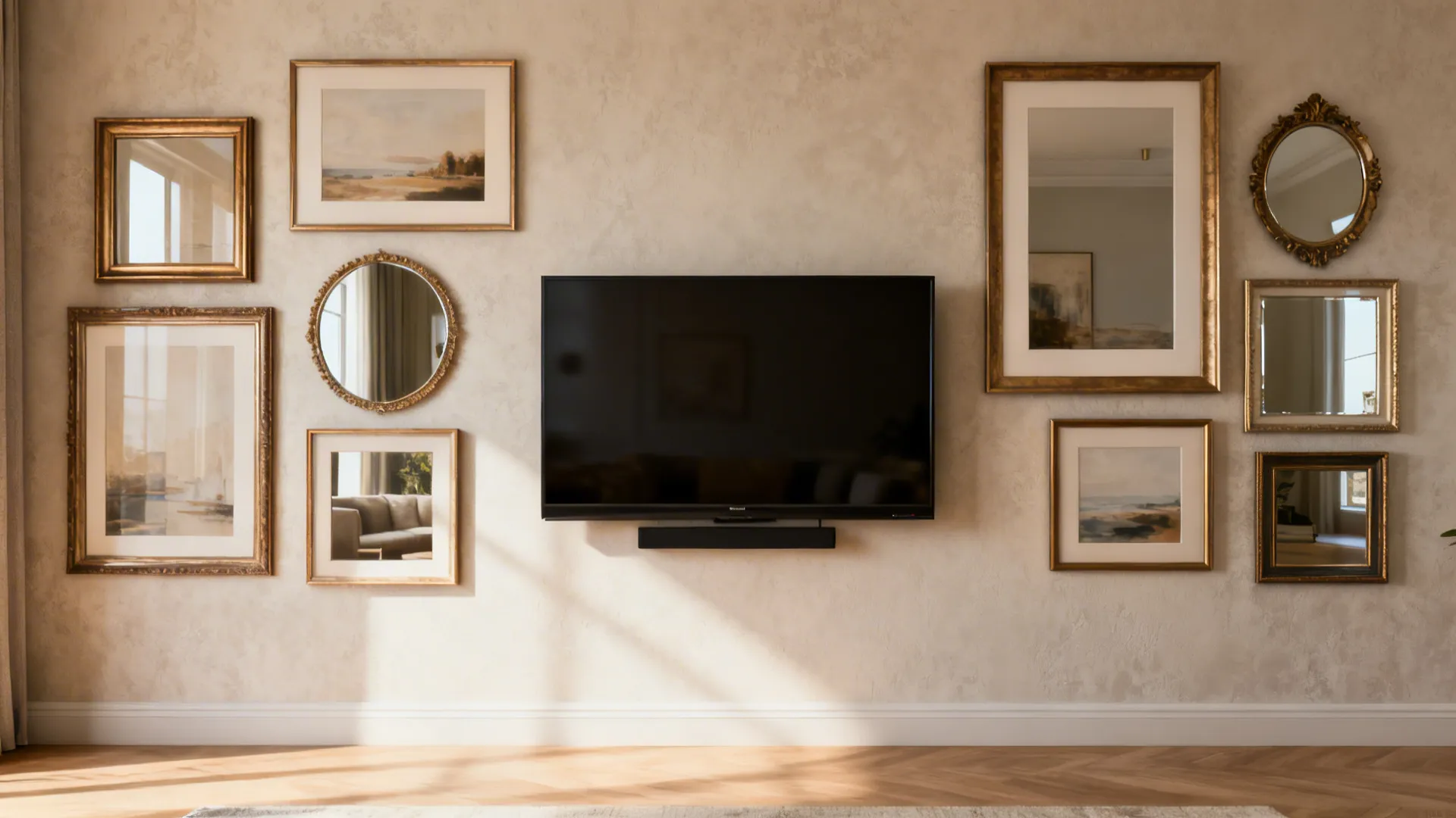 3. Gallery wall with the TV as a focal piece