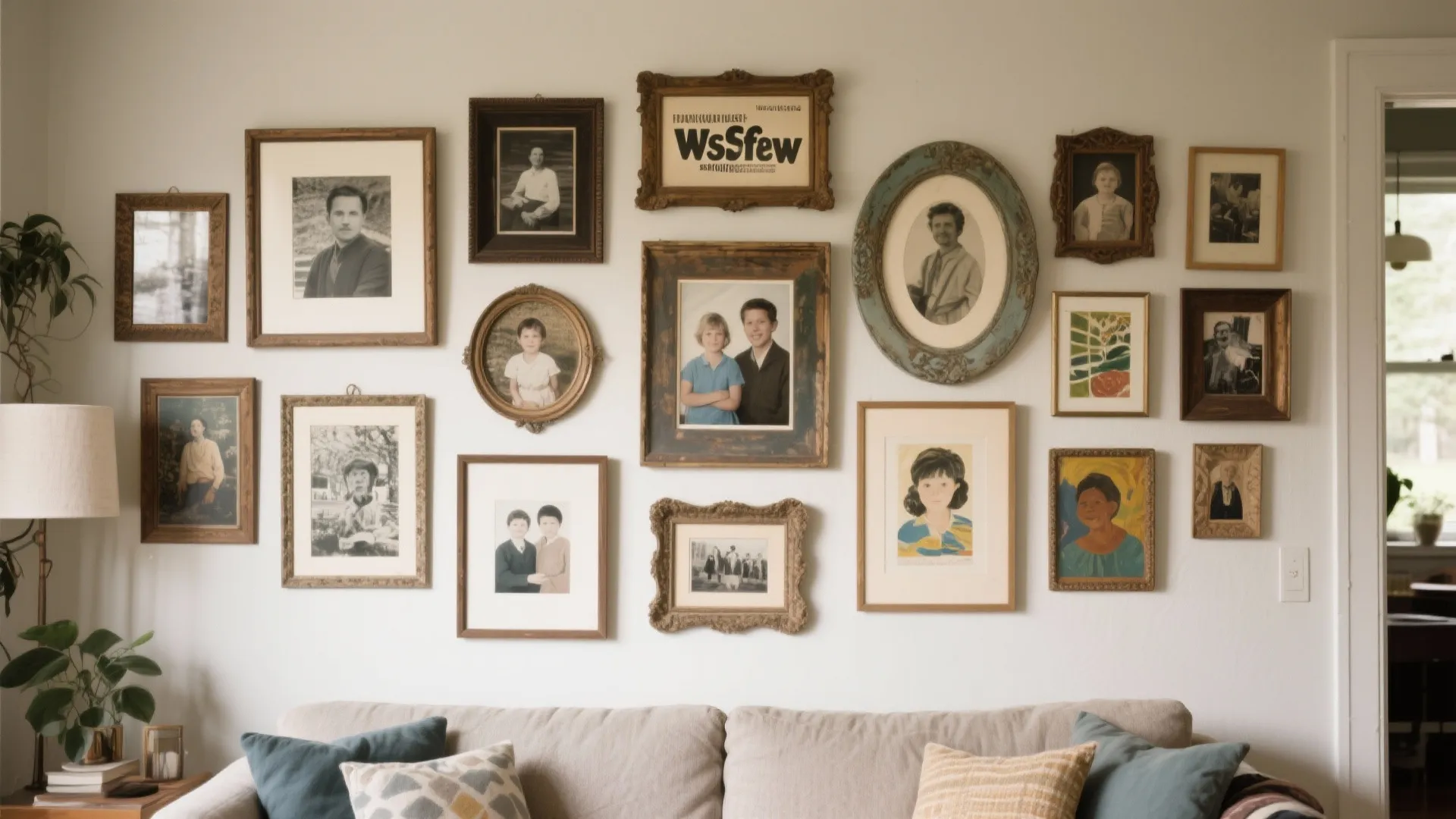 5. Gallery Wall with Mixed Frames