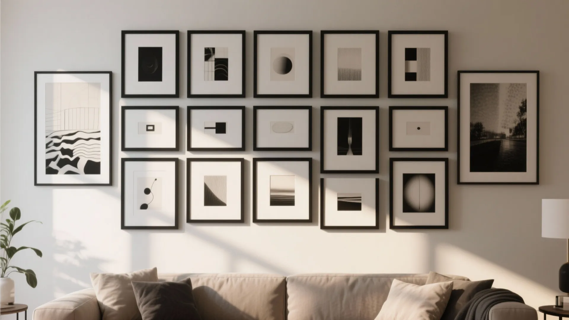 9. Gallery Wall with Cohesive Frames