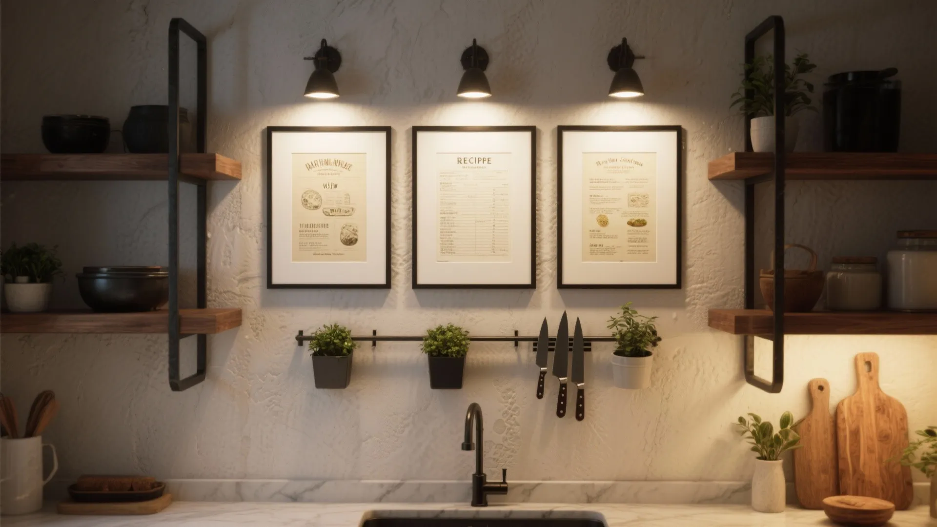 [Section: Inspiration 2] Gallery Wall with Functional Art and Lighting