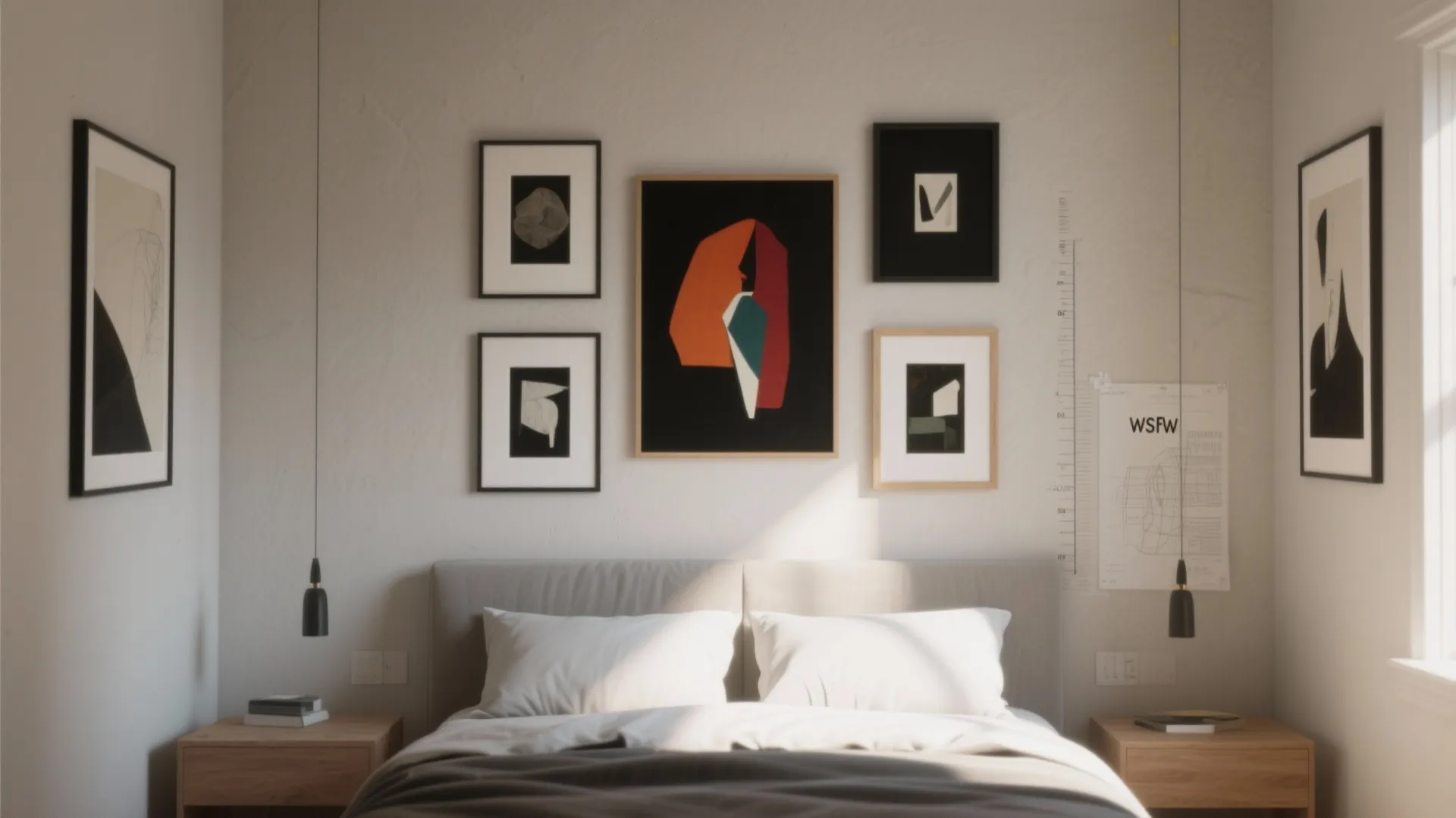 3. Gallery Wall with a Focal Piece: Curate personality, not clutter