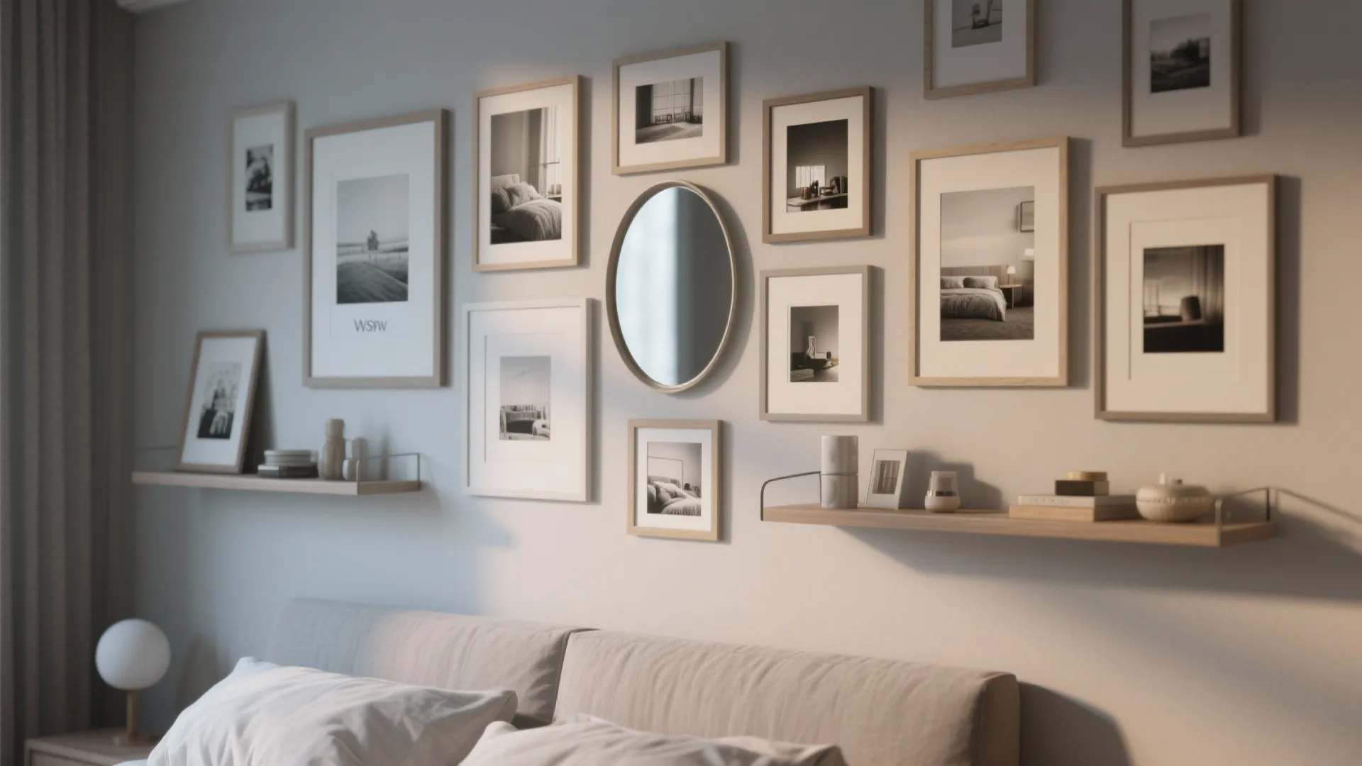 5. Personal gallery wall with curated negativespace