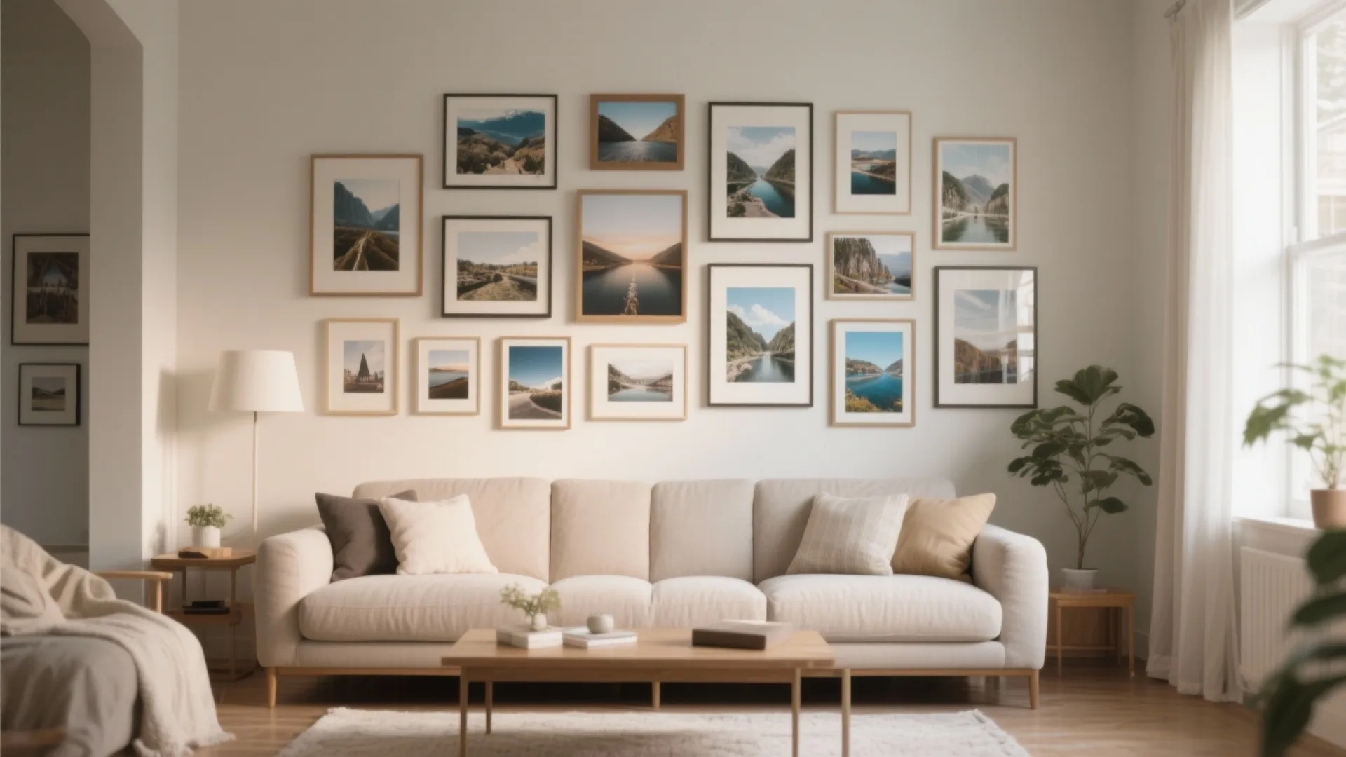 8. Gallery Wall Above the Sofa