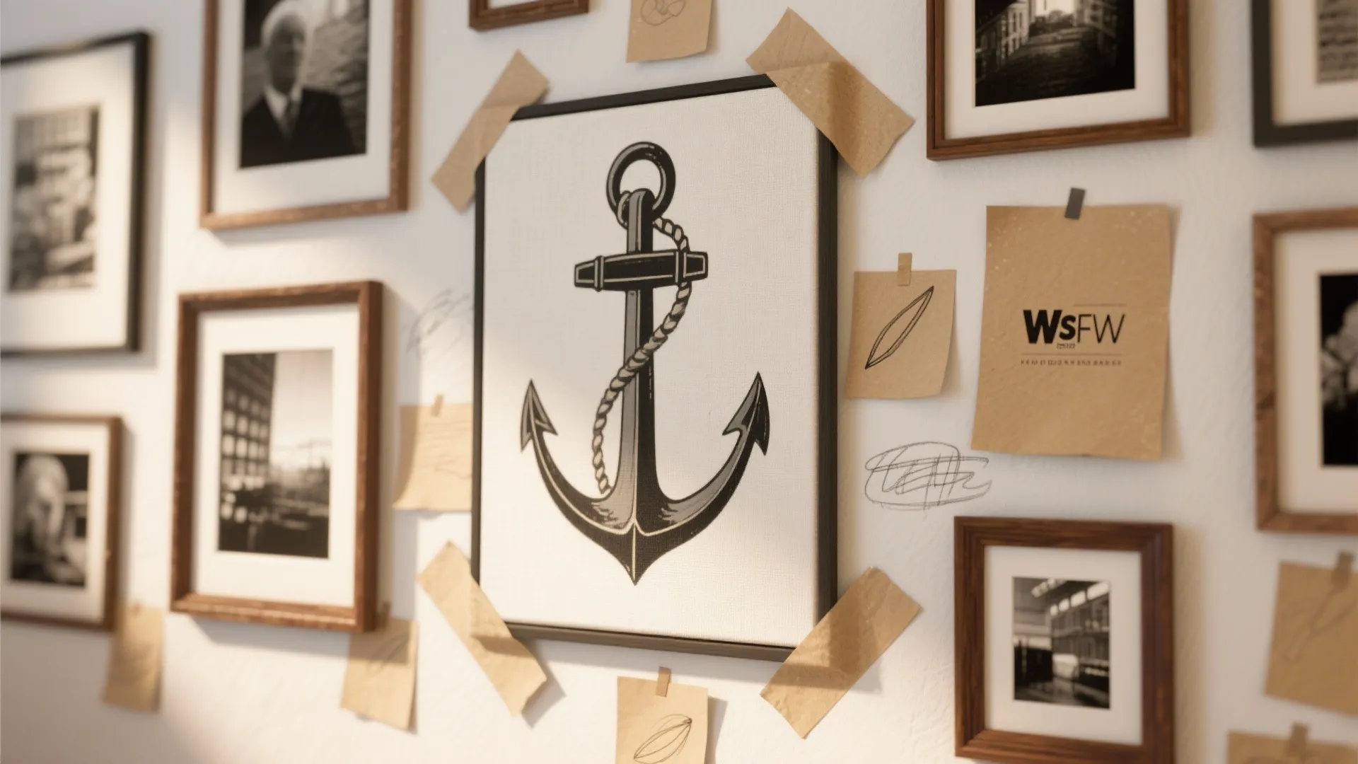 3. Gallery Wall with a Large Anchor