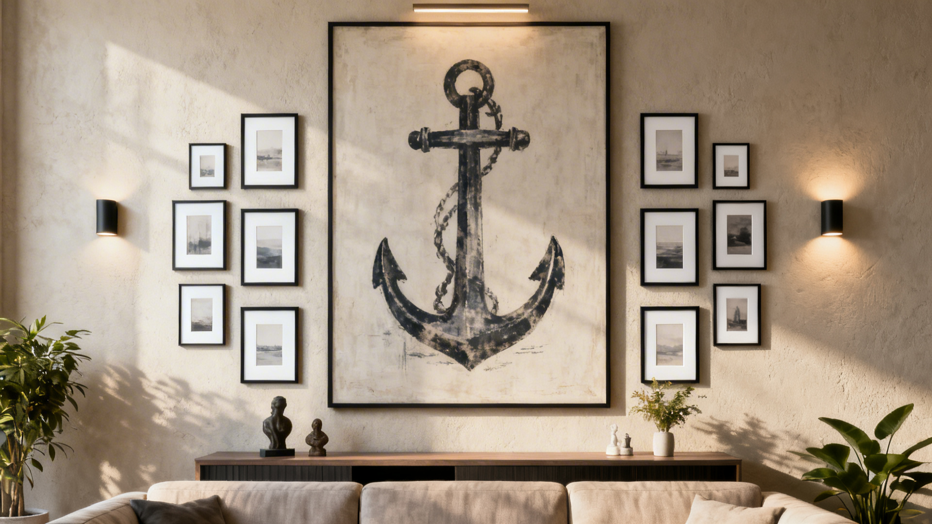 Large anchor frame surrounded by smaller orbiting frames