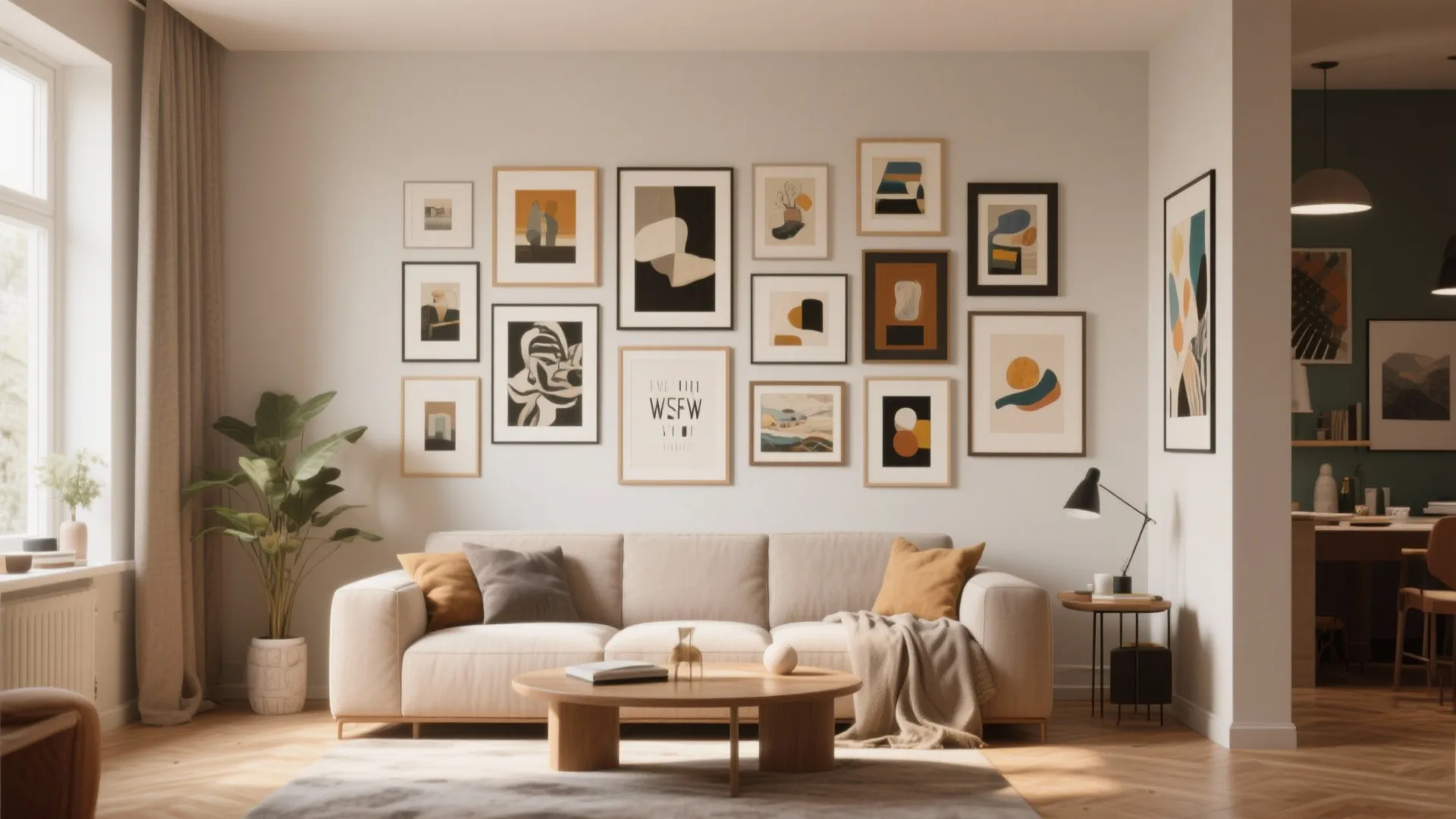 9. Accent Wall with Artwork