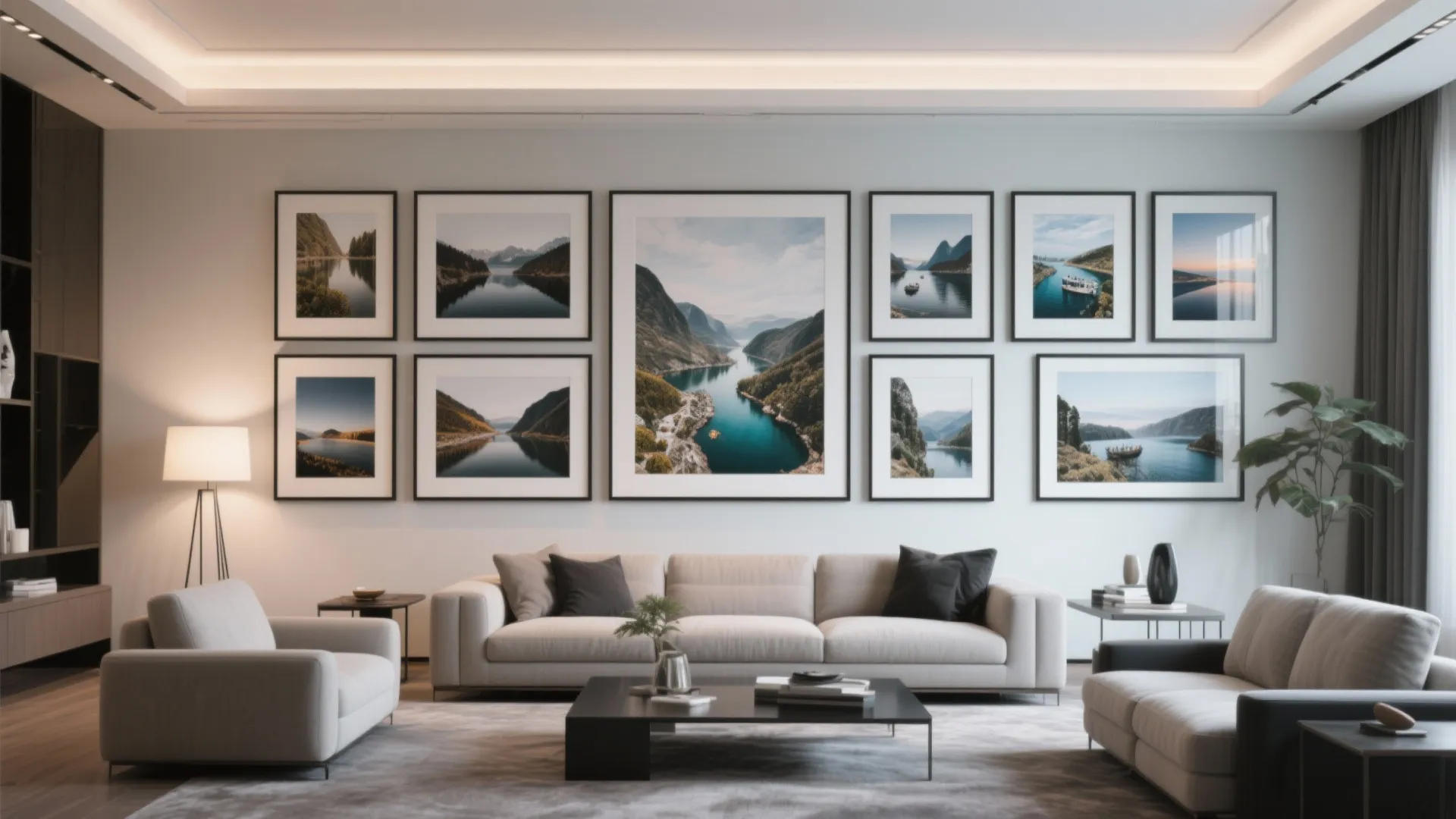 5. Gallery wall with oversized art