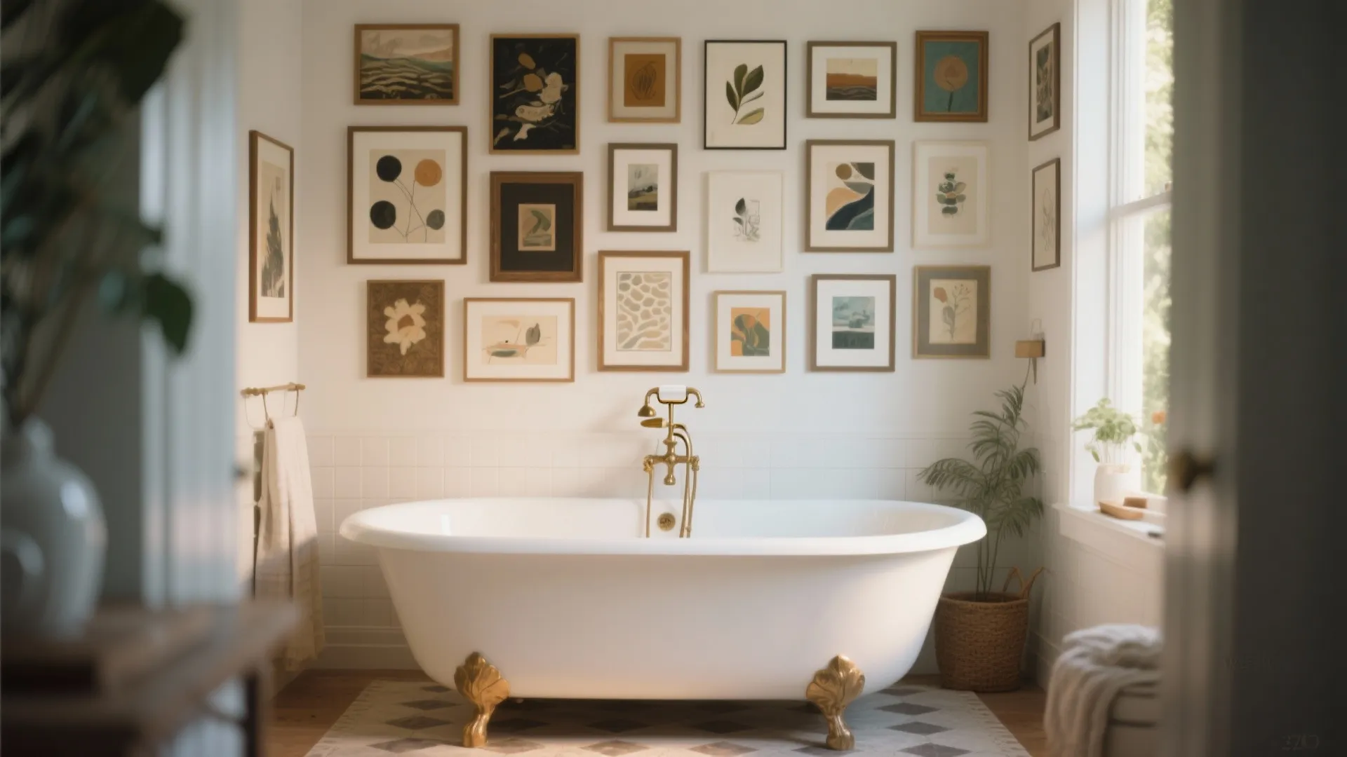 8. Gallery Wall Above the Tub