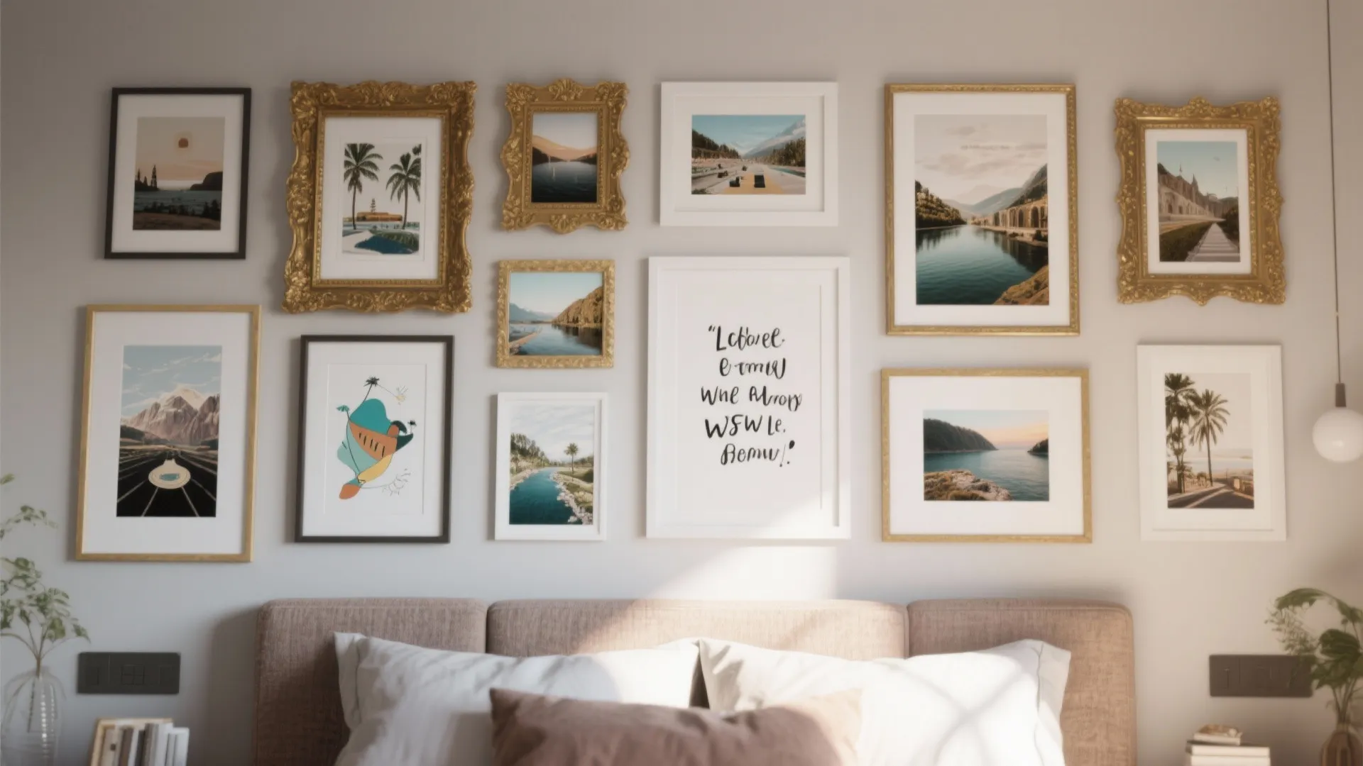 Gallery Wall with Mixed Frames