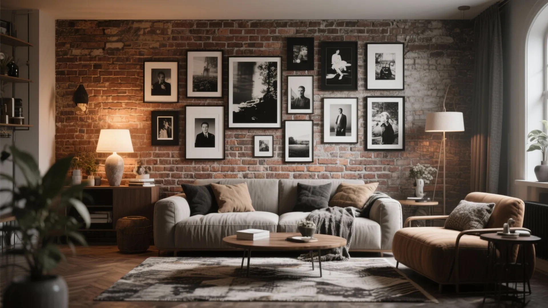 5. Gallery Wall on Brick