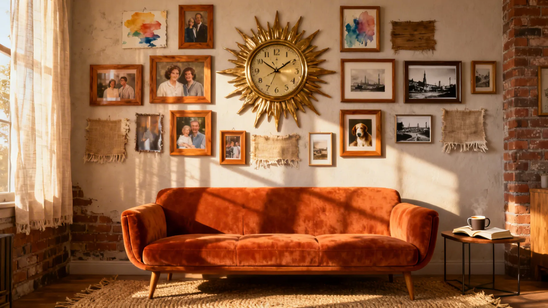 2. Gallery Wall with a Statement Clock