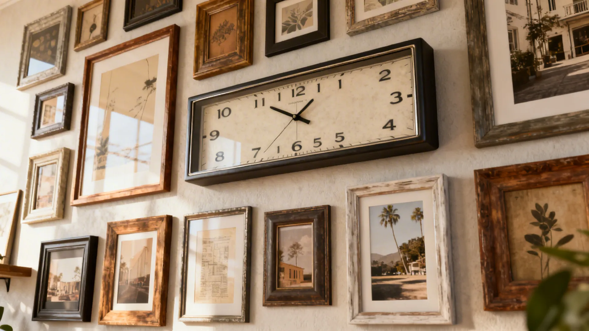 5. Gallery Wall Rectangle Clock