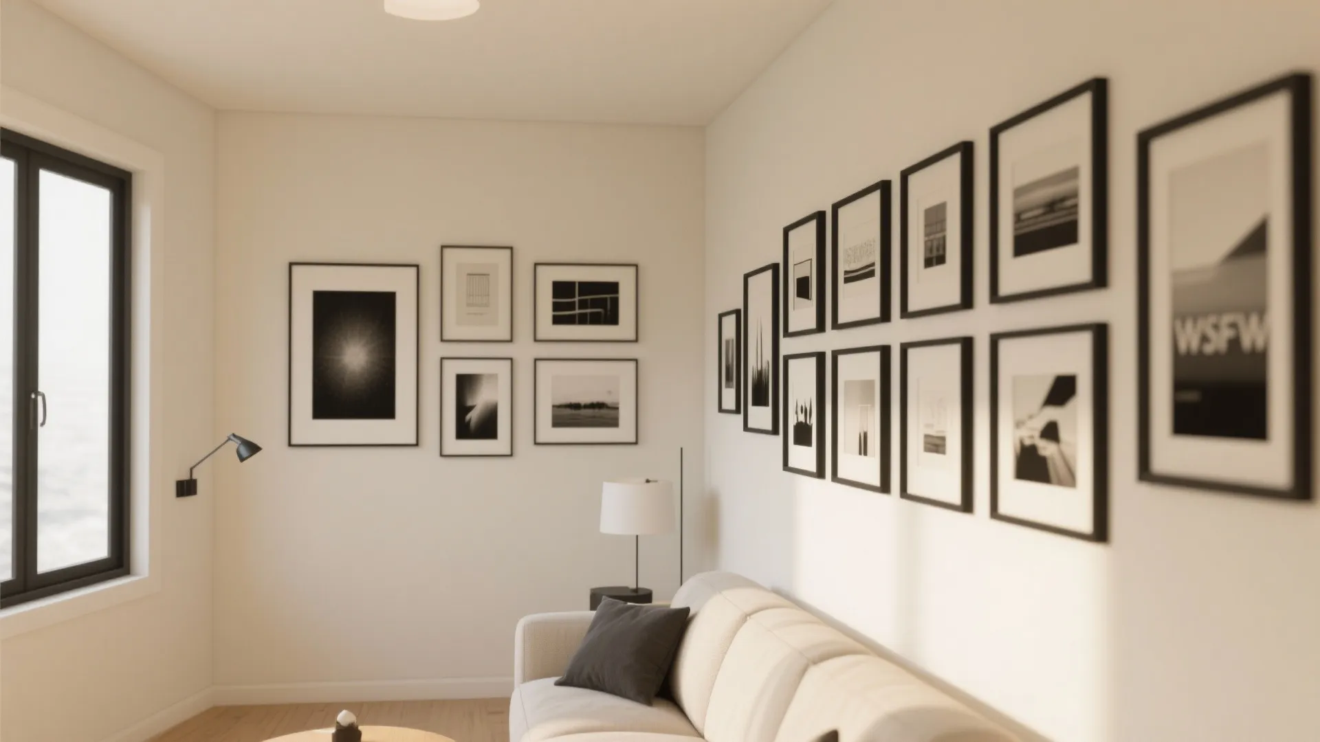 6. Gallery Wall with Black Frames