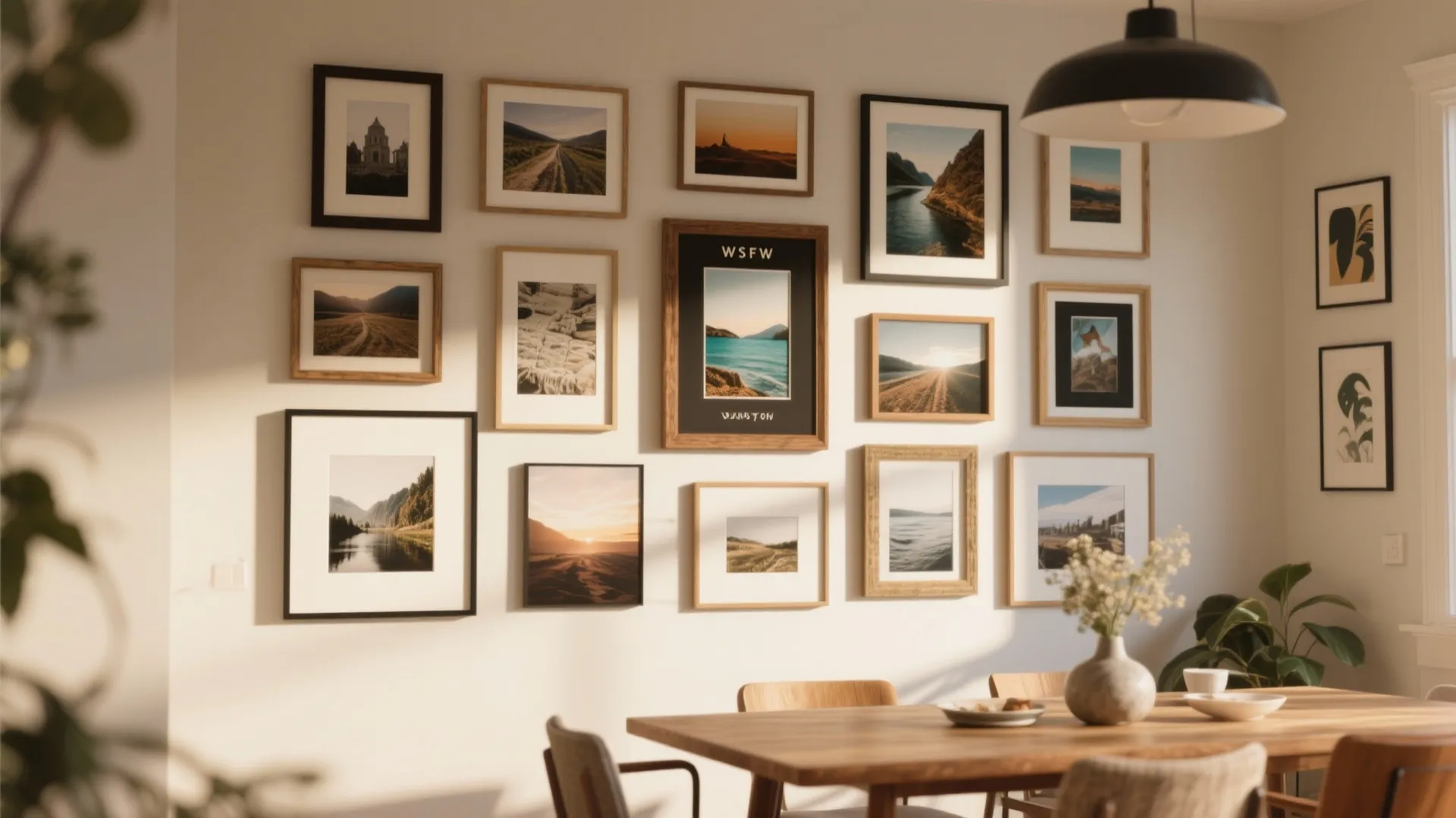 2. Gallery Wall with Mixed Frames