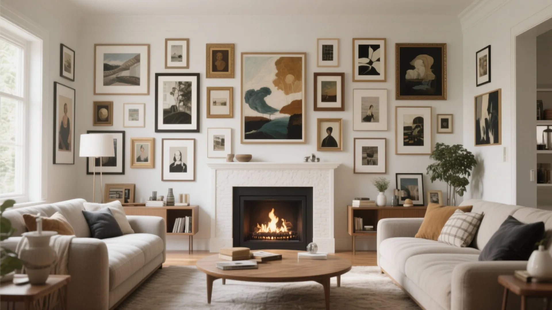 6. Gallery Wall Around the Hearth